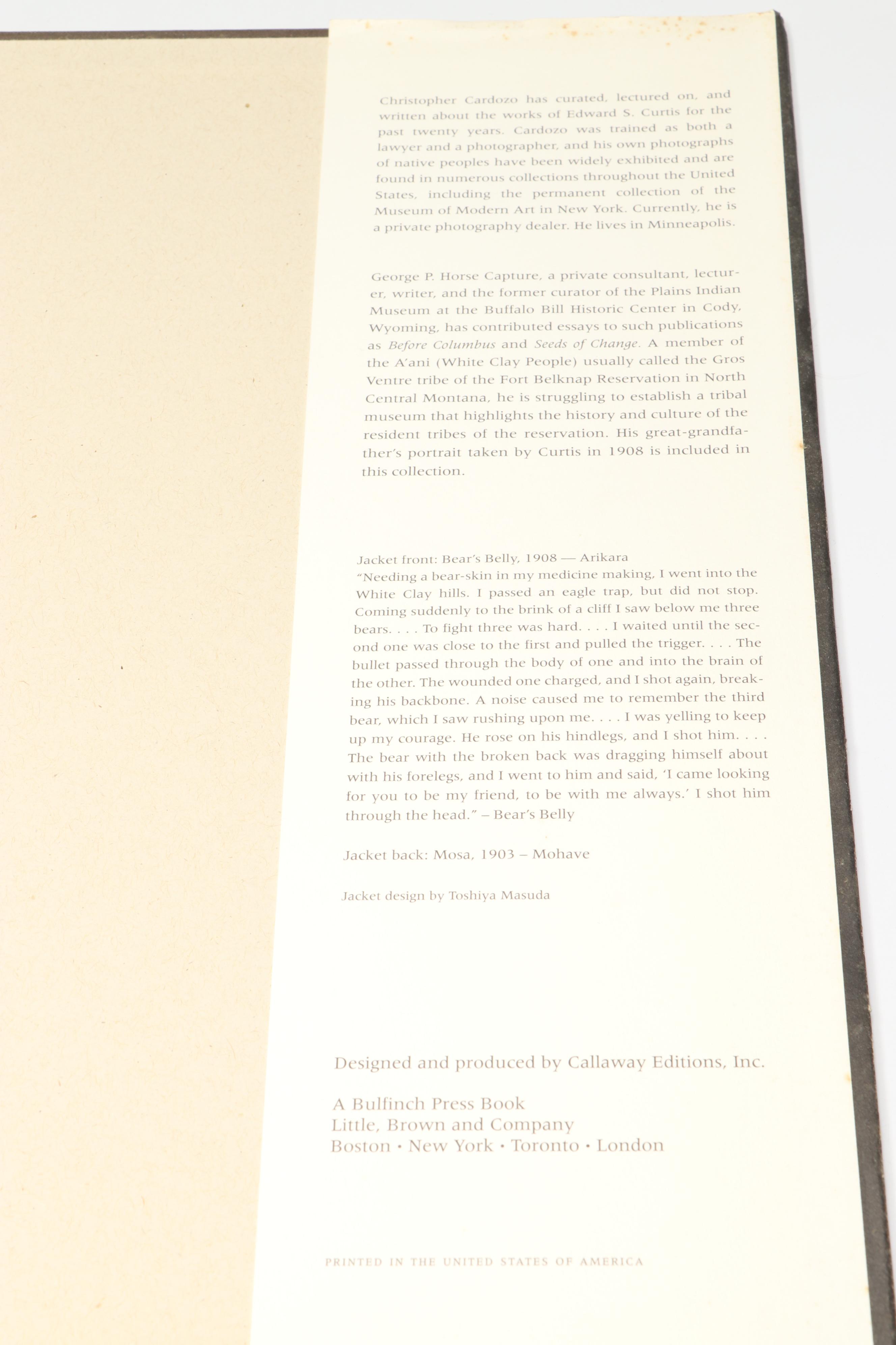 First Edition "Native Nations: First Americans As Seen by Edward Curtis," 1993