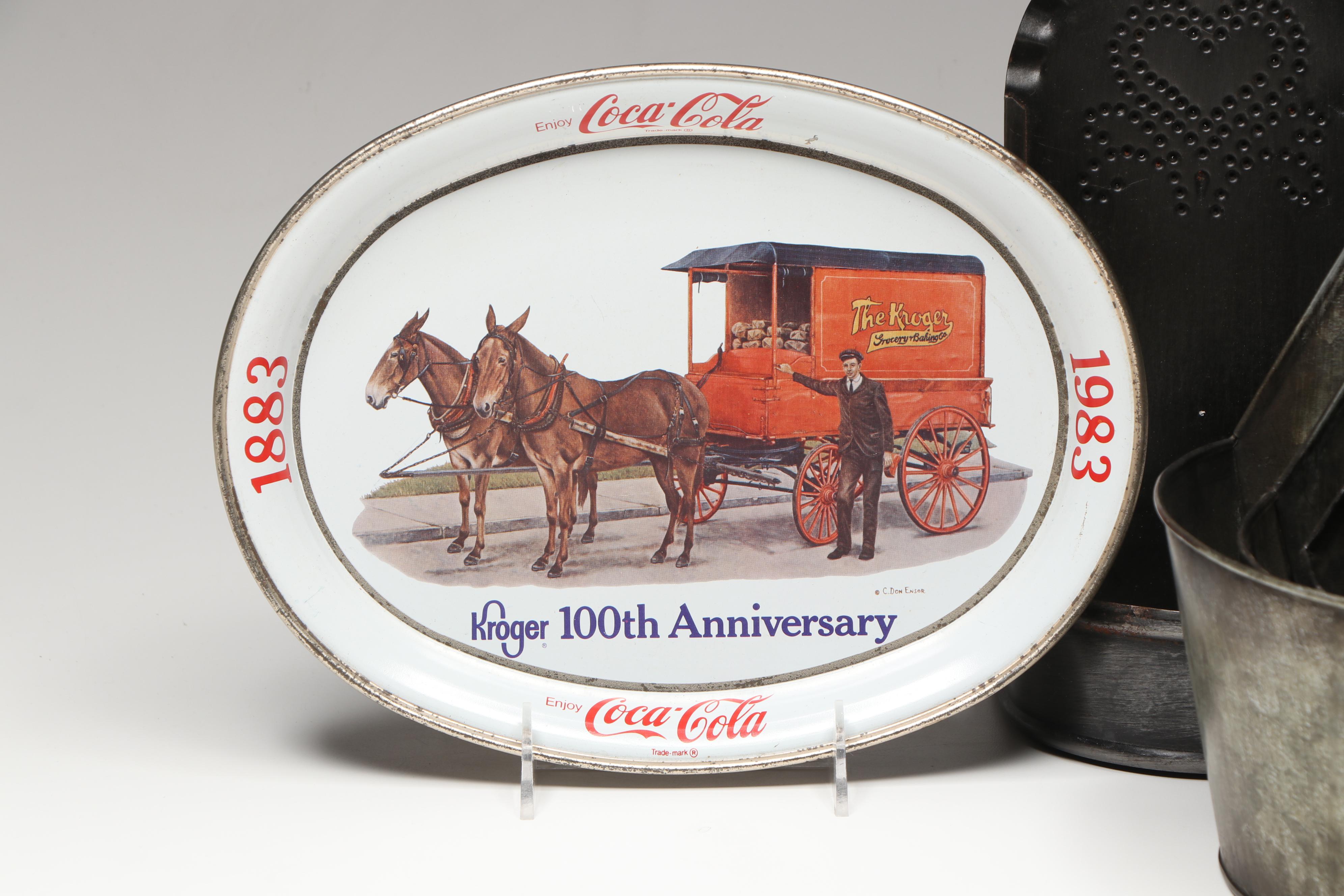 McCoy 1976 Commemorative Bean Pots, Cast Iron Muffin Pan with Other Metal Décor