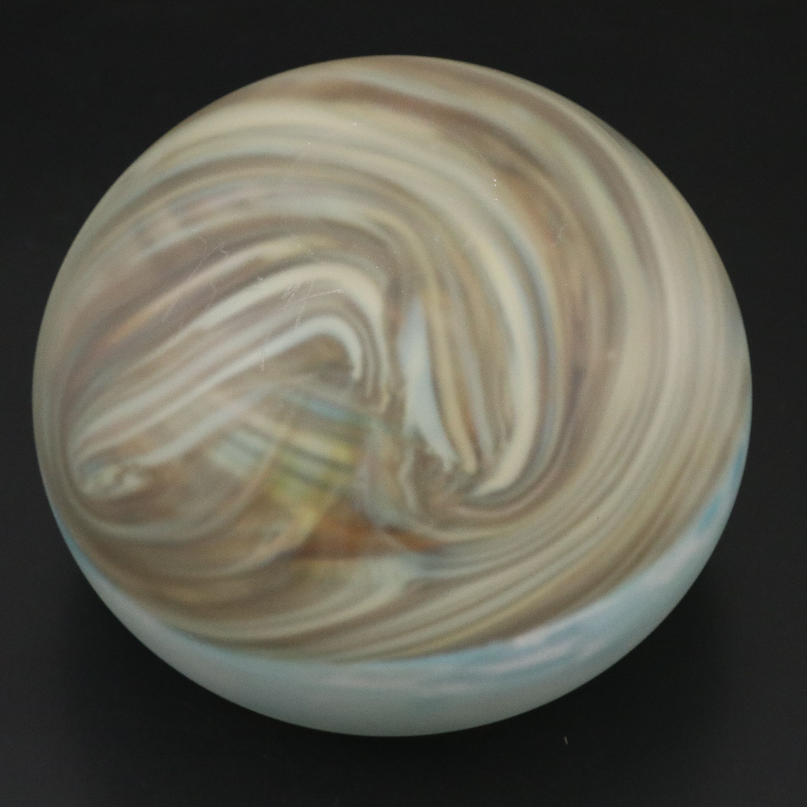 Art Glass Bowl with Crystal Block Stand