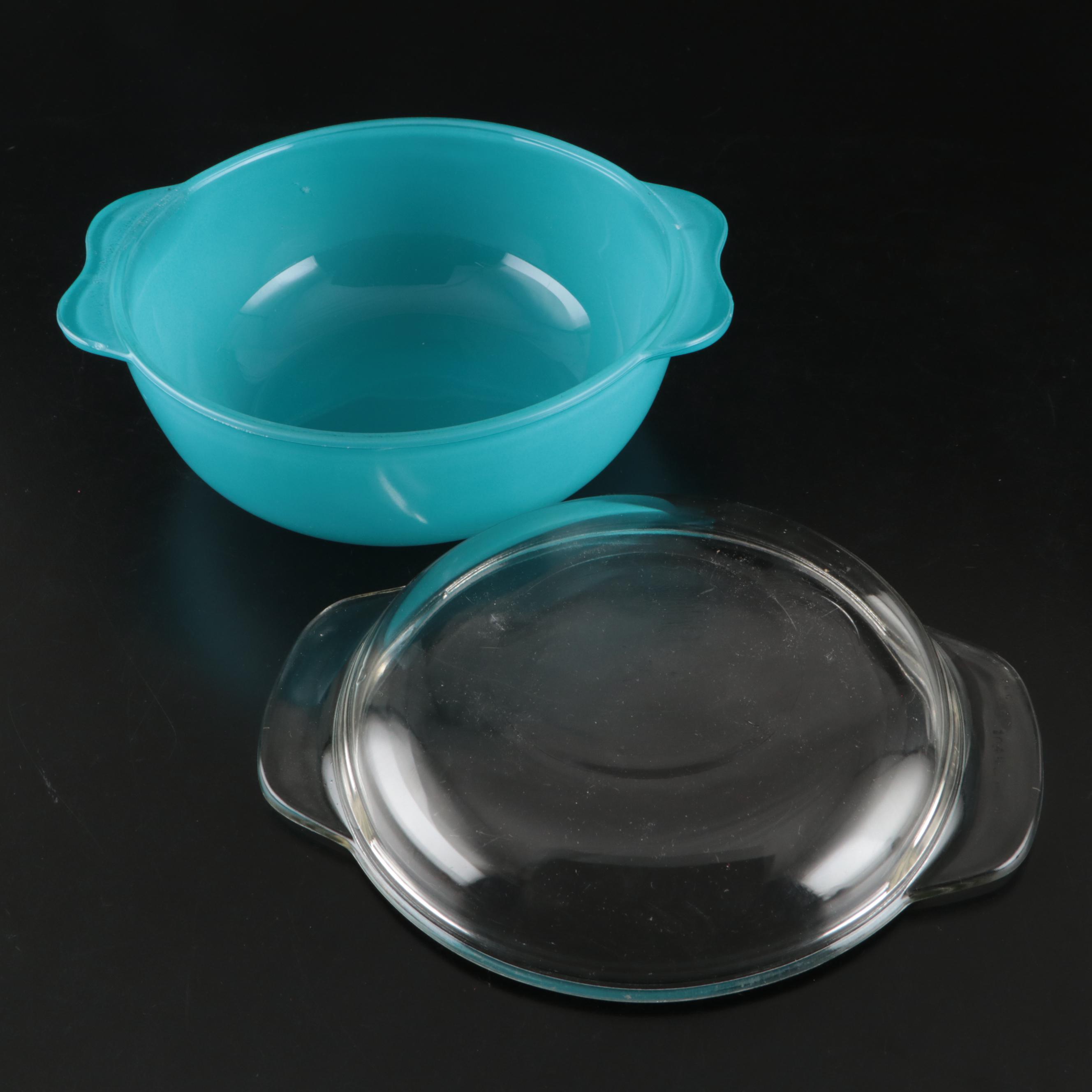 Corning Ware "French White" Covered Casserole with Crown Pyrex and More Bakeware