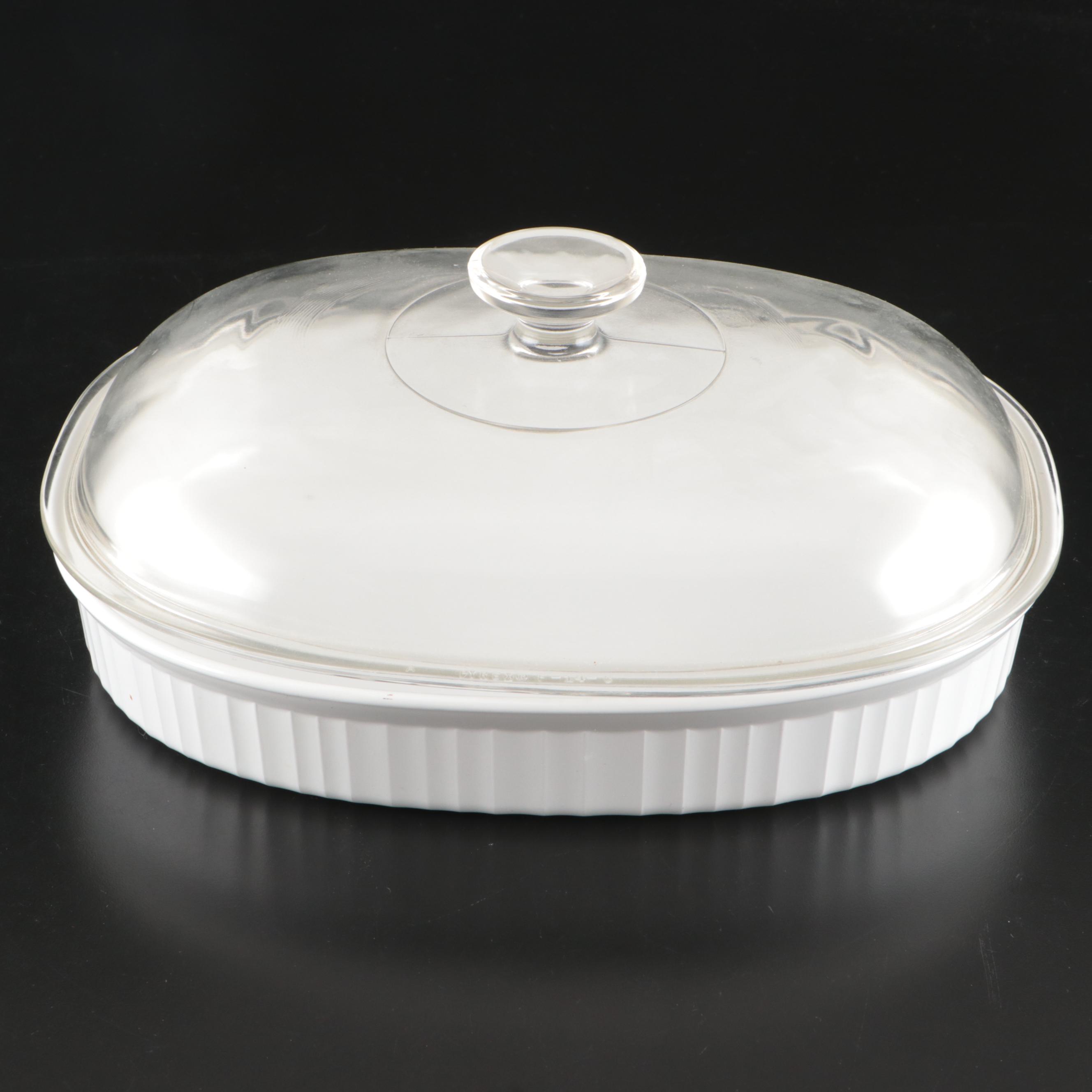 Corning Ware "French White" Covered Casserole with Crown Pyrex and More Bakeware