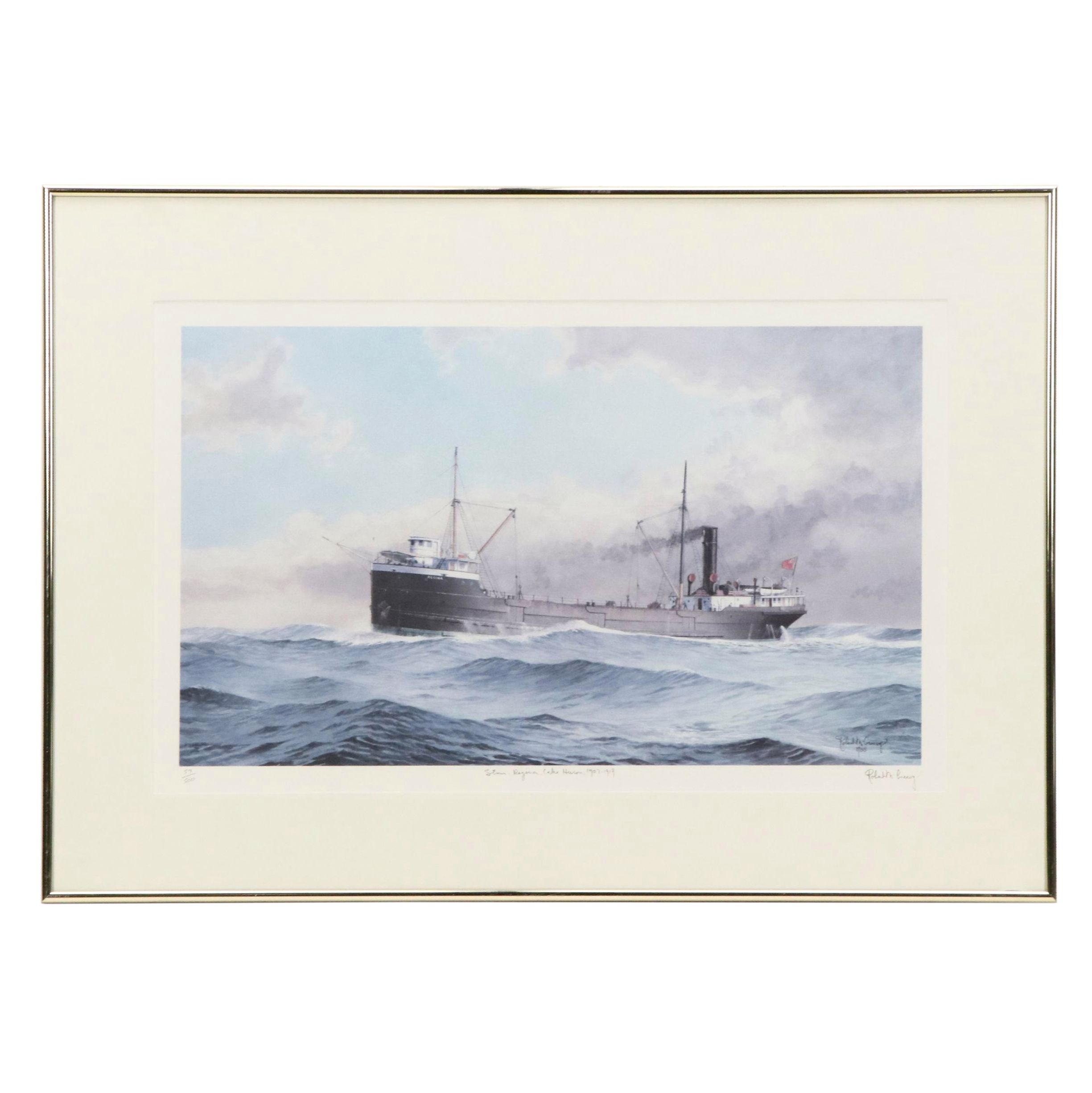 Robert McGreevy Offset Lithograph "Steamer Regina," 1988