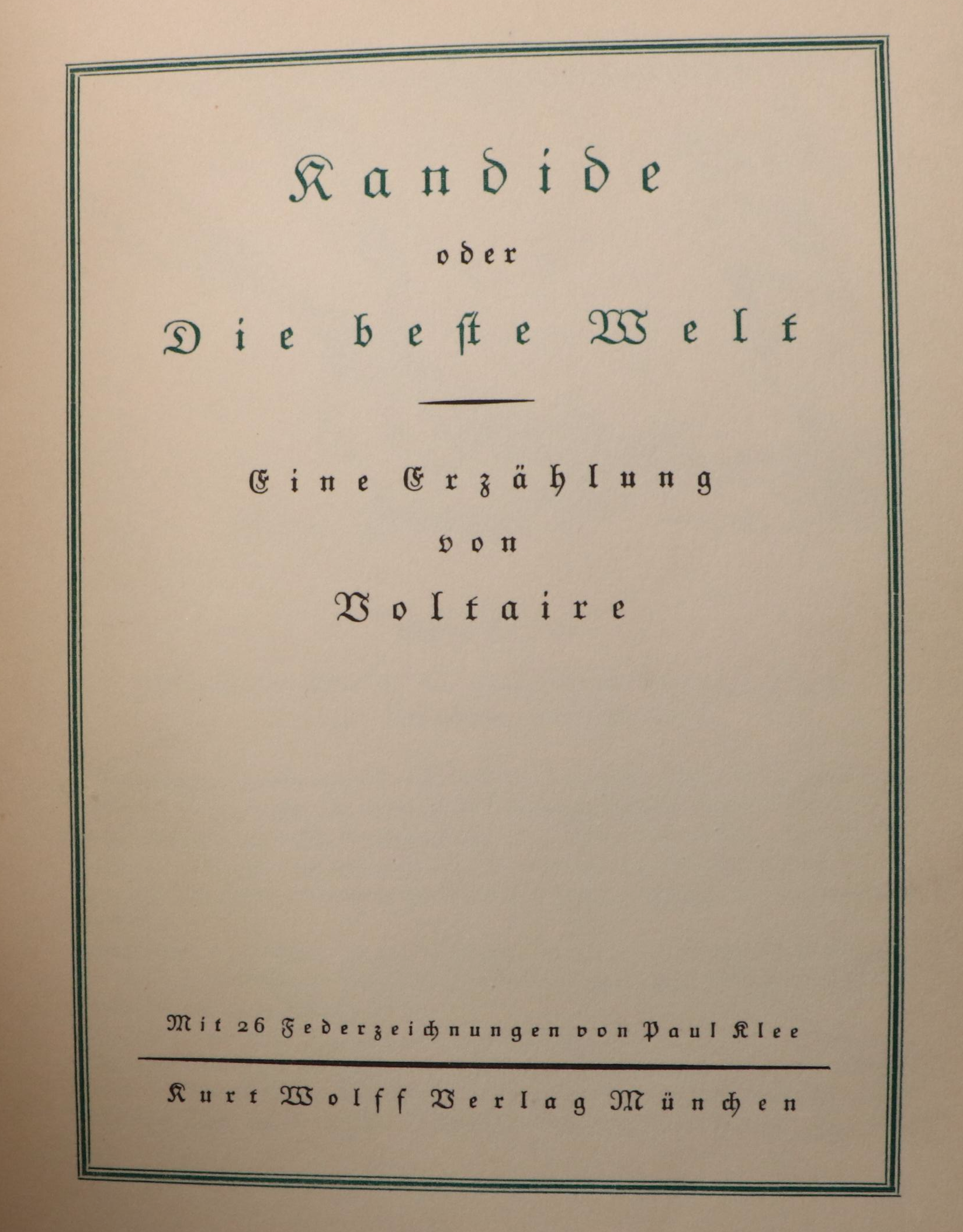 Paul Klee Illustrated "Kandide" by Voltaire with "Le Voyage d'Ulysse" by Homer