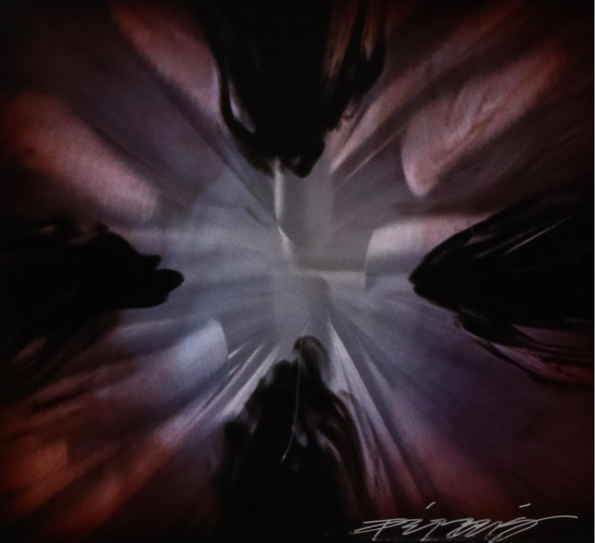 Chris DeRubeis Mixed Media Painting "Mini Burst Purple," Circa 2017