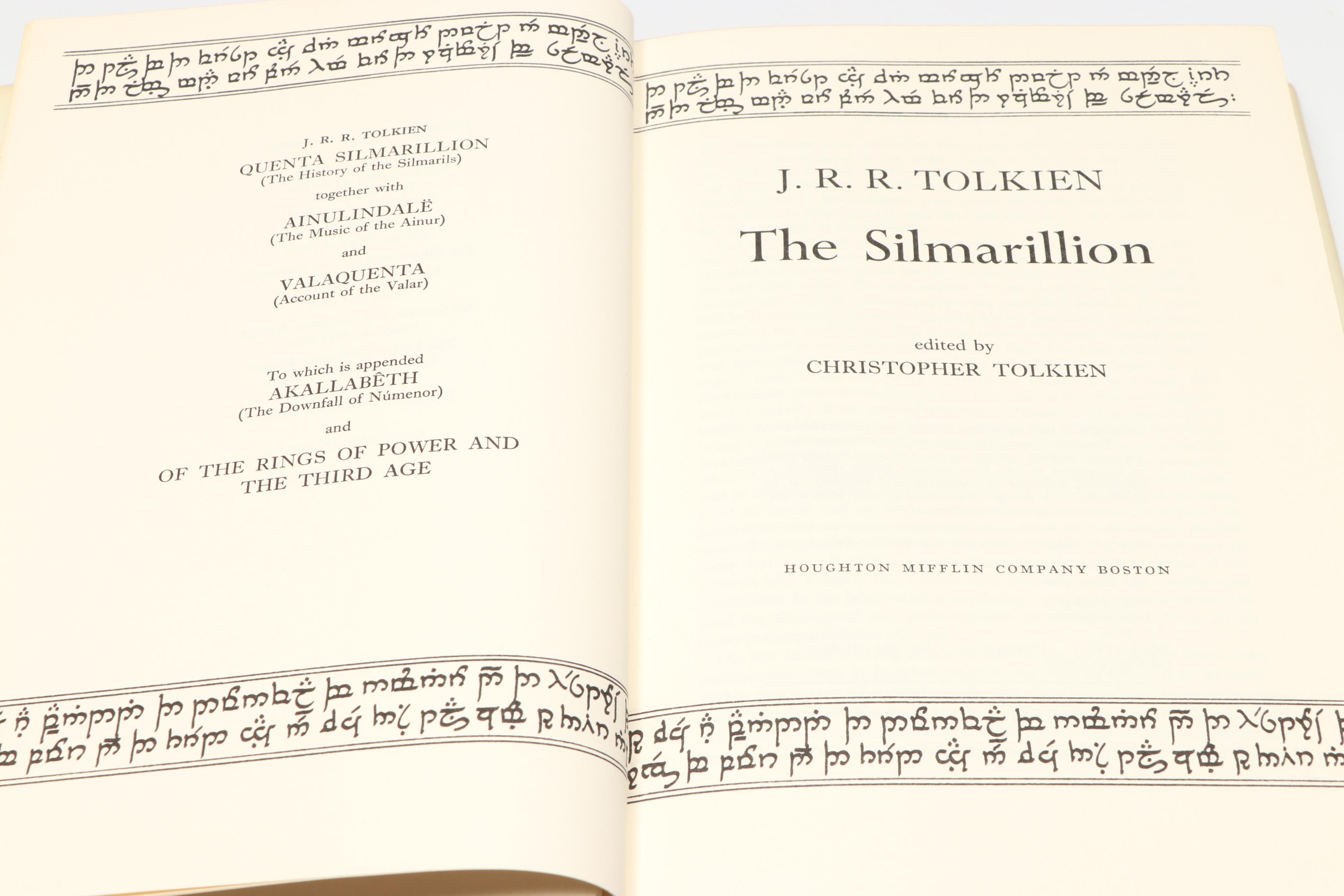 First American Edition "The Silmarillion" by J. R. R. Tolkien with Map, 1977