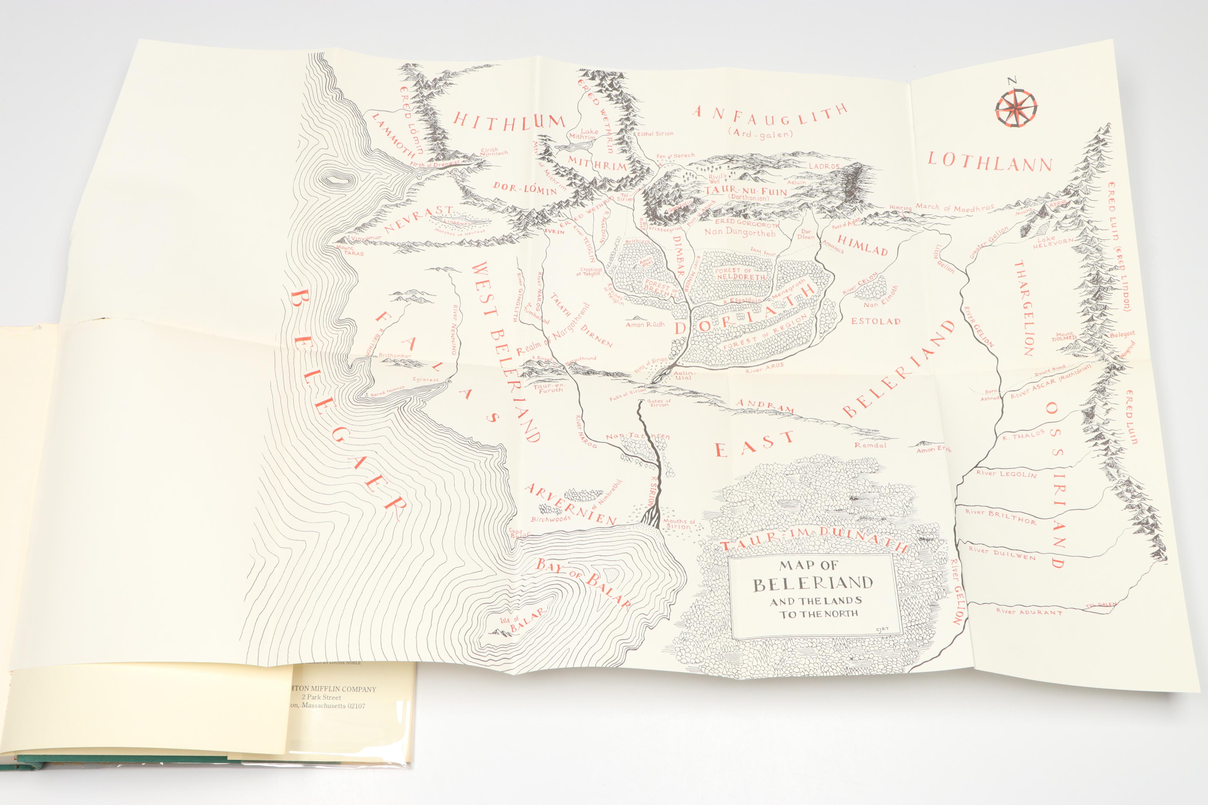First American Edition "The Silmarillion" by J. R. R. Tolkien with Map, 1977
