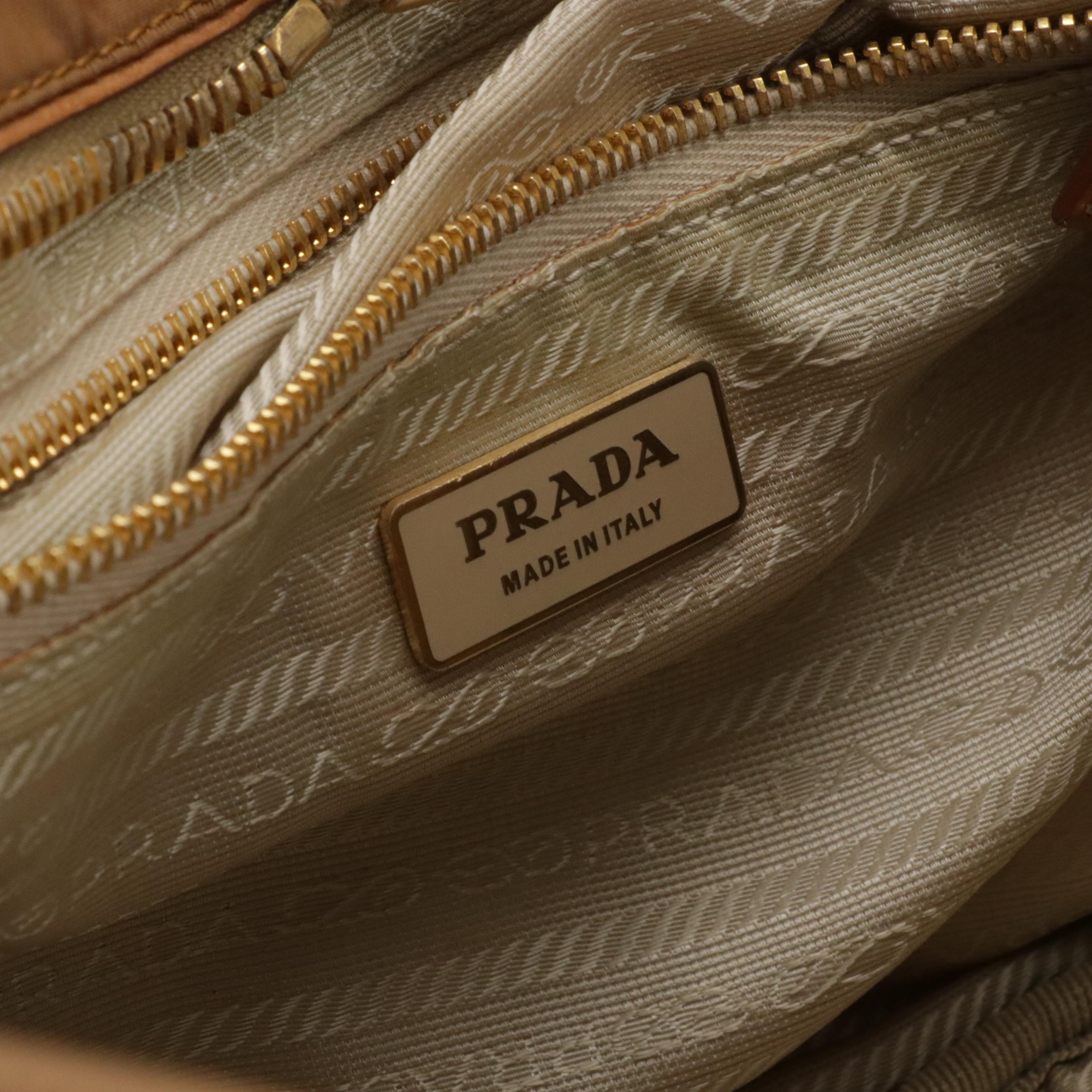 Prada Zippered Satchel Bag in St. Venezi Tessuto Nylon and Leather Trim