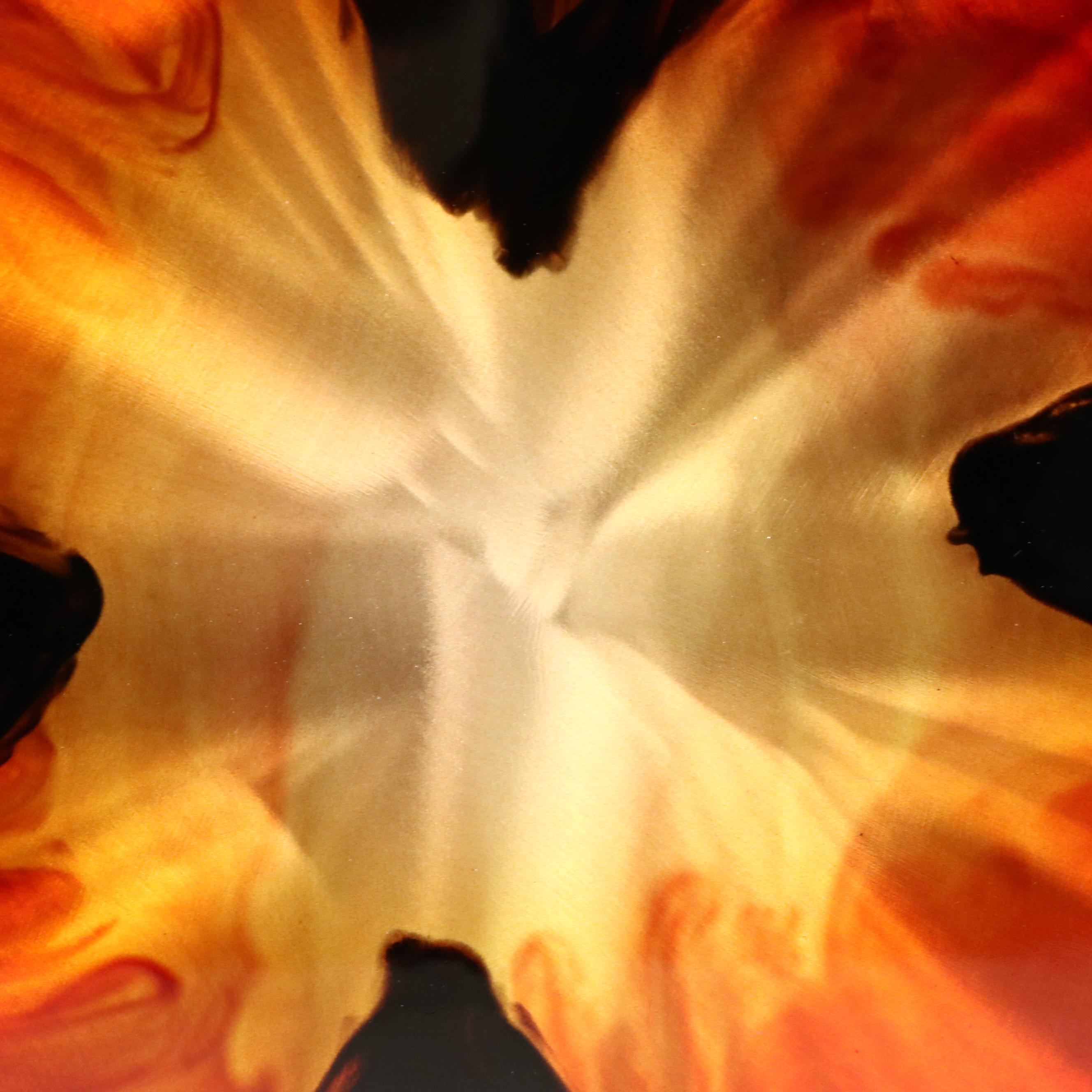 Chris DeRubeis Mixed Media Painting "Mini Burst Red," Circa 2017