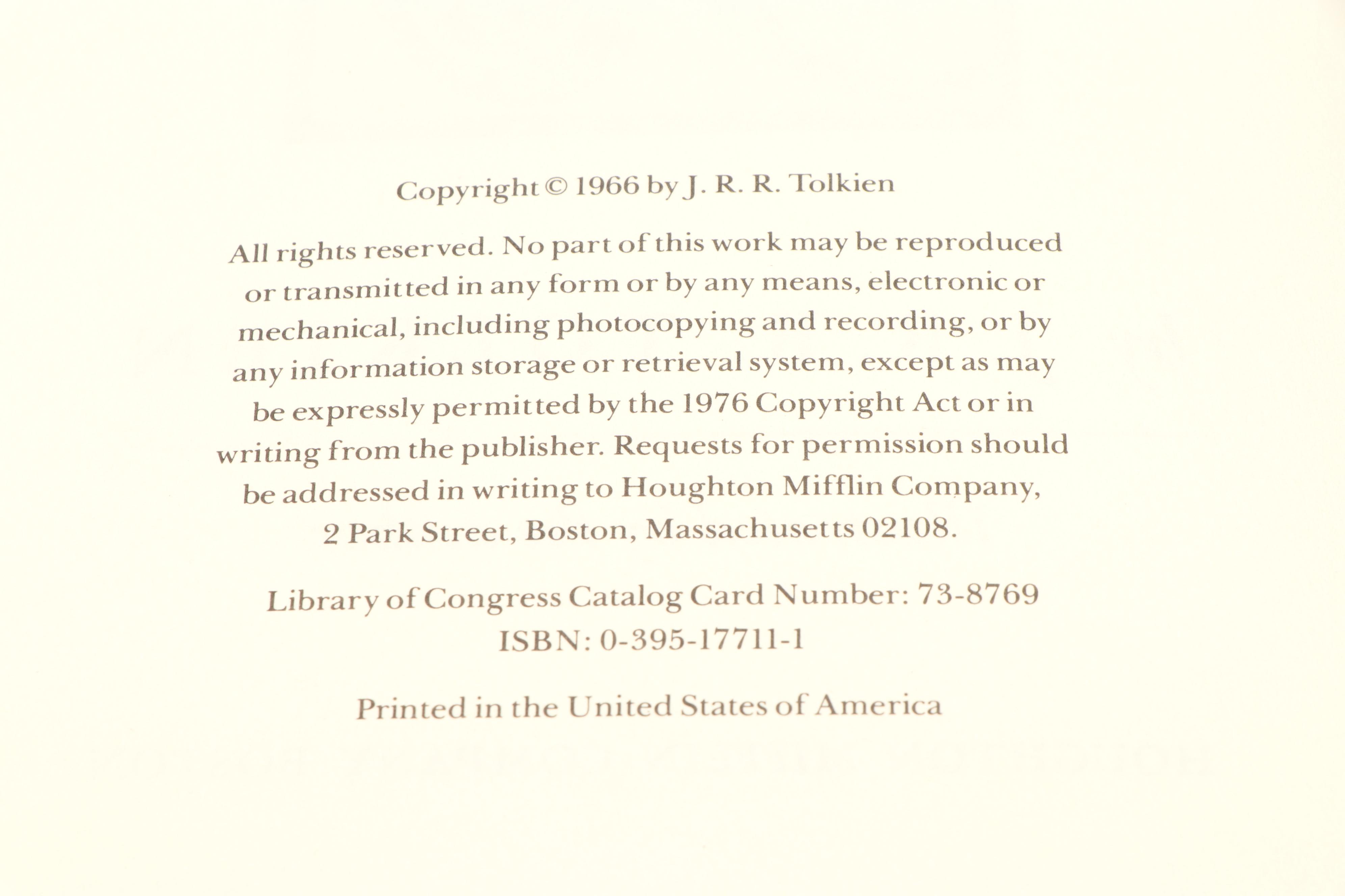 50th Anniversary Edition "The Hobbit" by J. R. R. Tolkien, 1987