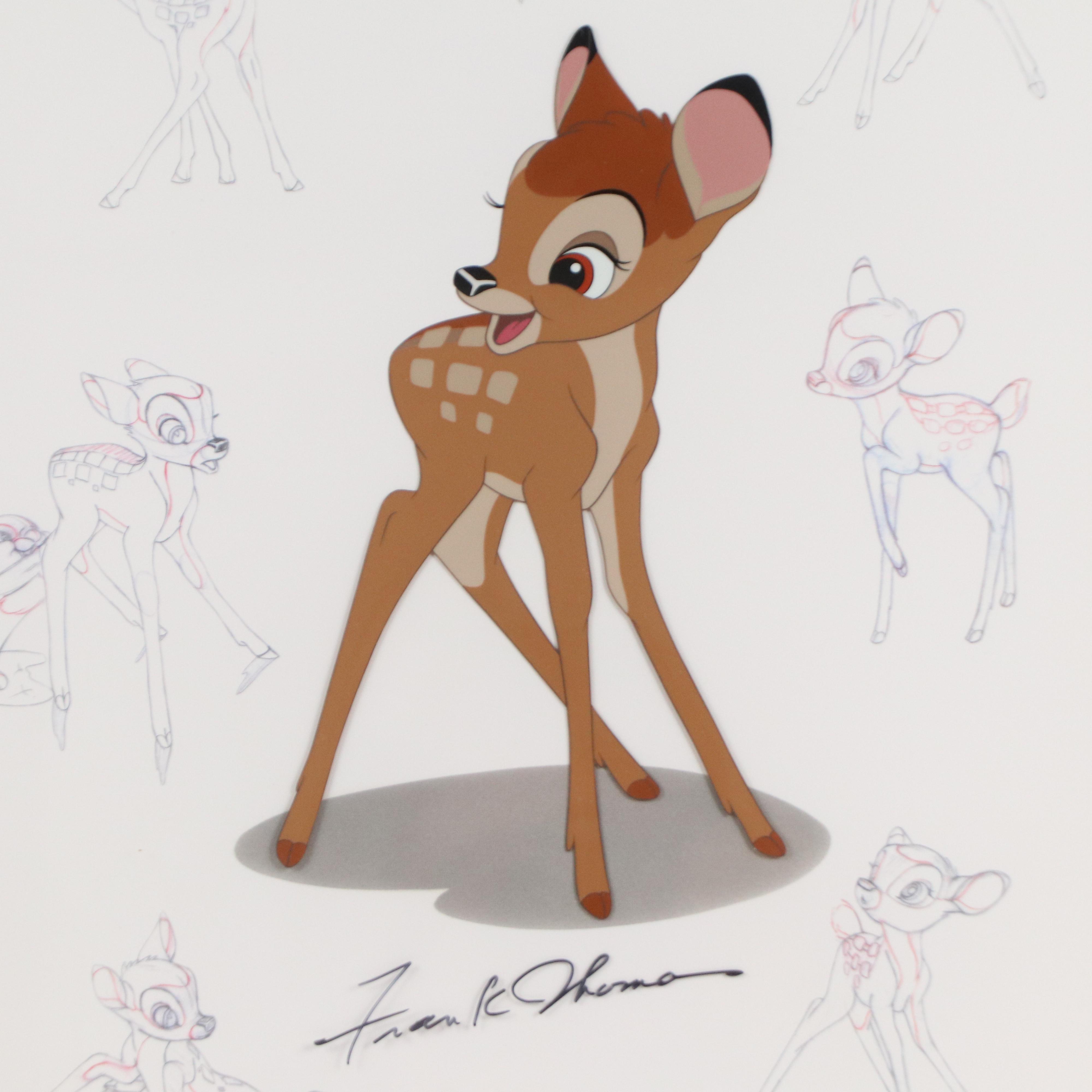 Disney Sericel "Bambi" Signed by Frank Thomas, 1995