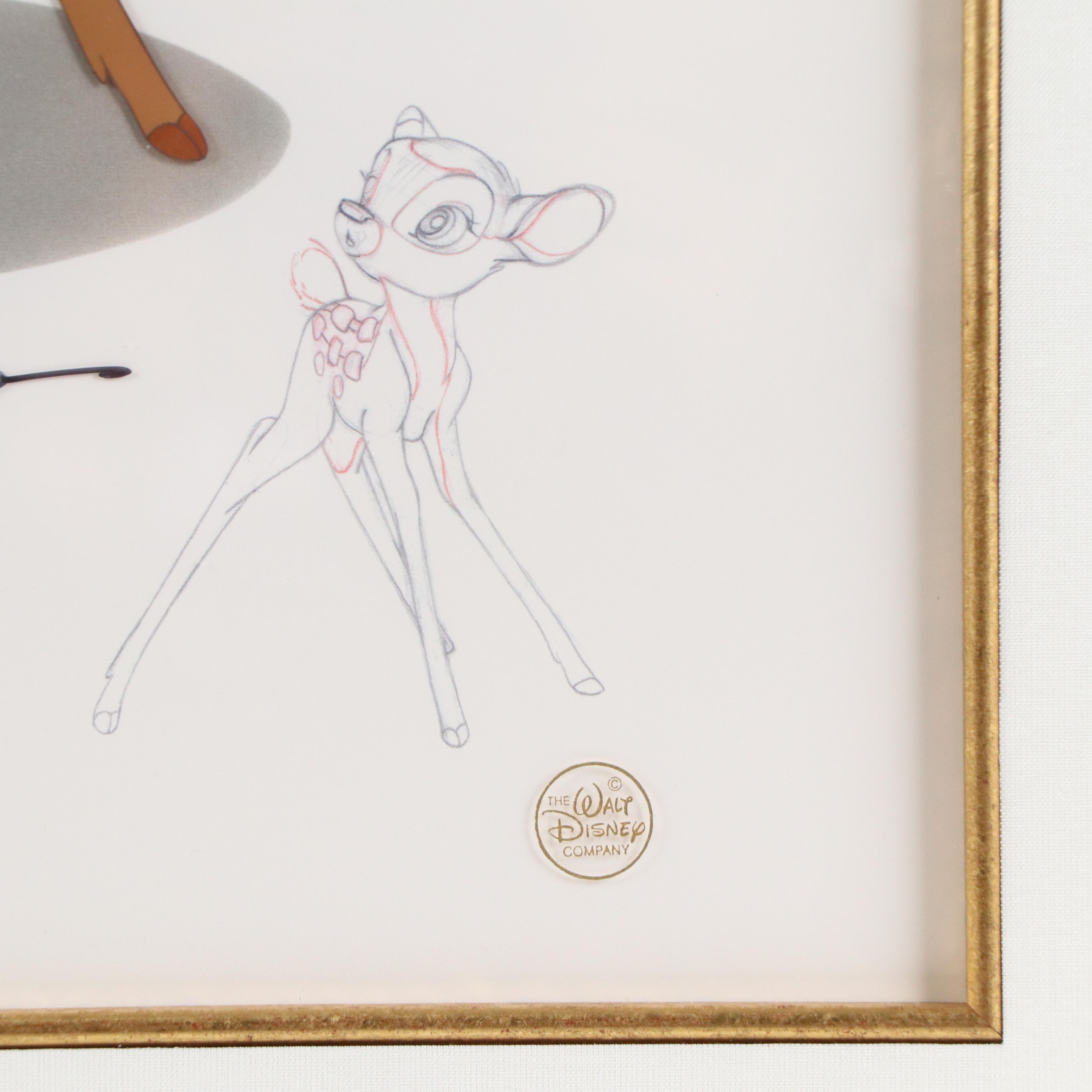 Disney Sericel "Bambi" Signed by Frank Thomas, 1995