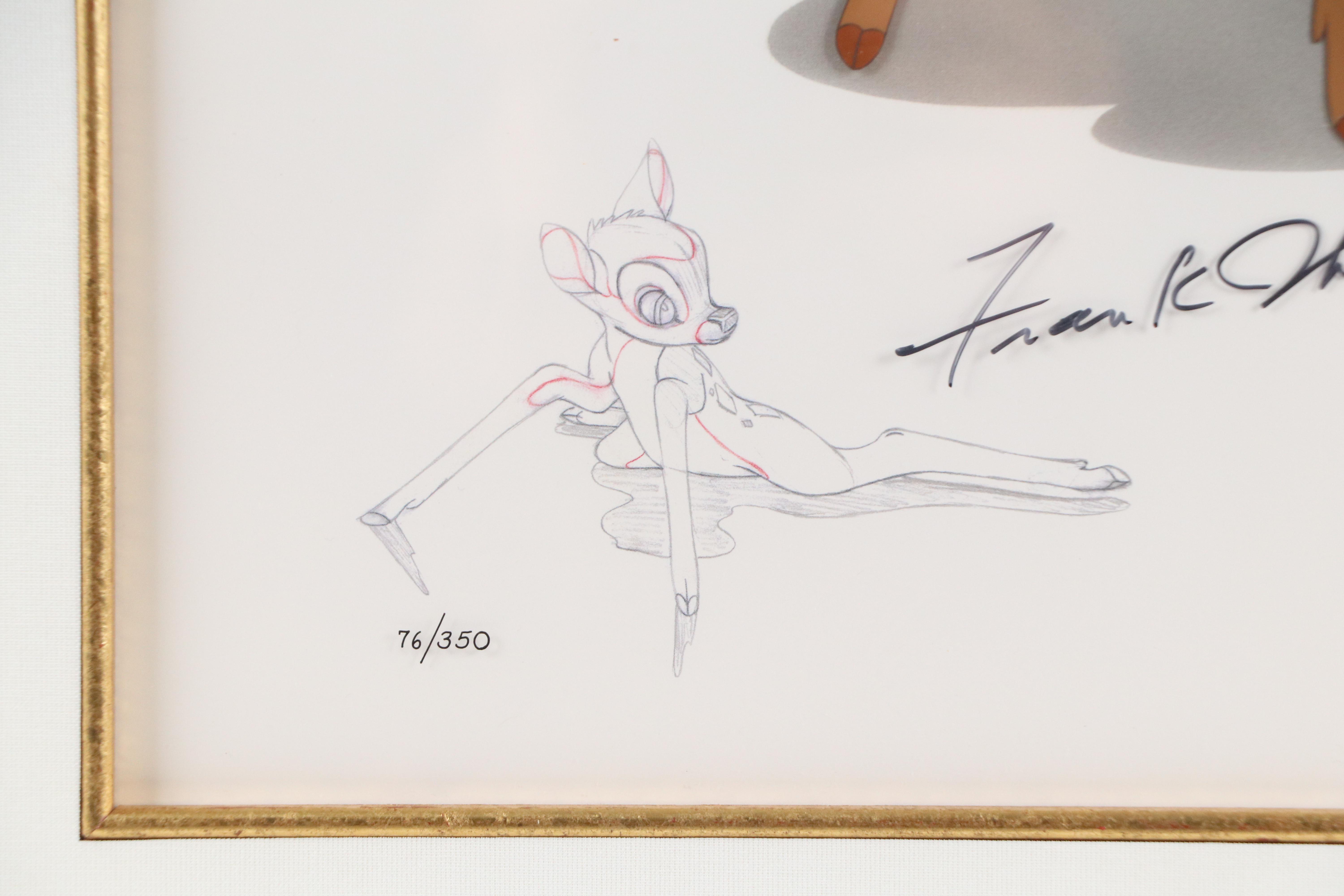 Disney Sericel "Bambi" Signed by Frank Thomas, 1995