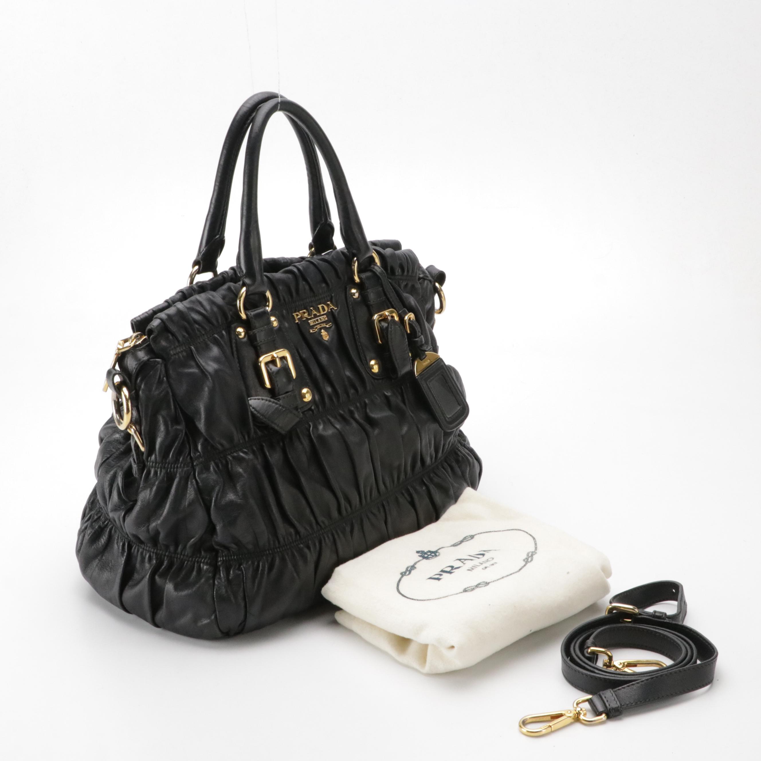 Prada Gaufre Black Nappa Leather Two-Way Bag