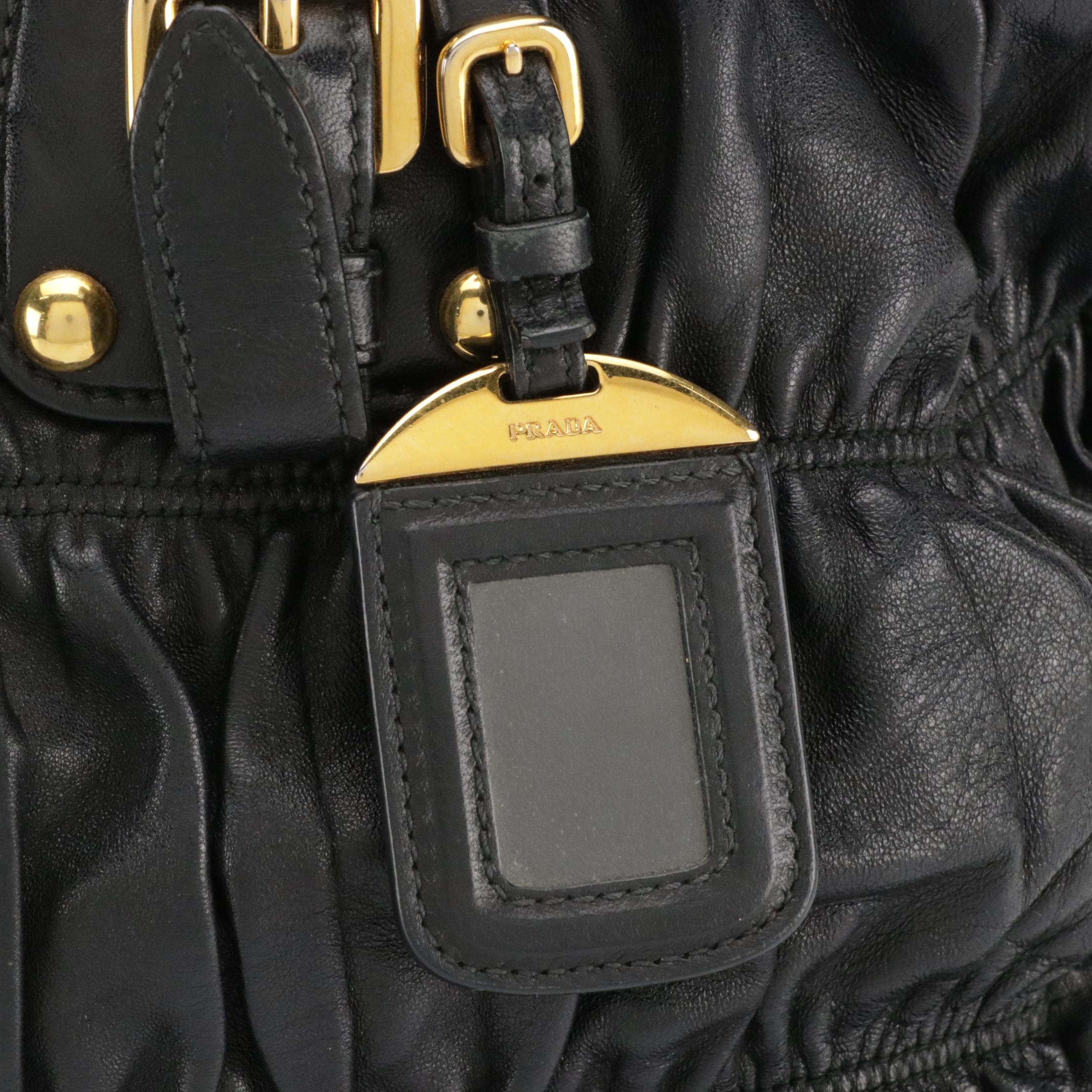 Prada Gaufre Black Nappa Leather Two-Way Bag