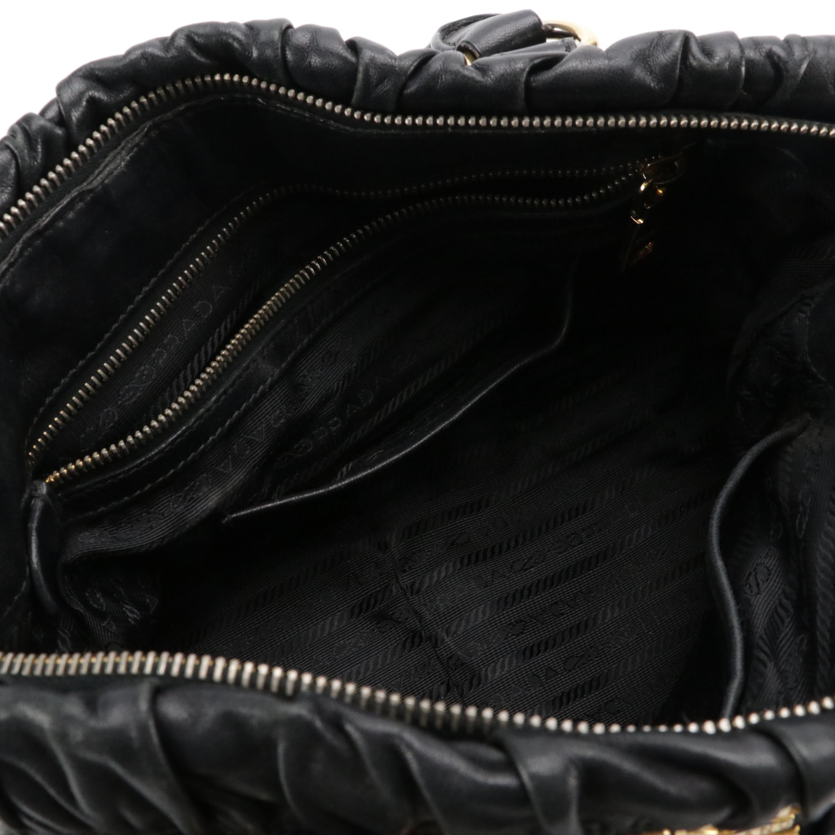 Prada Gaufre Black Nappa Leather Two-Way Bag