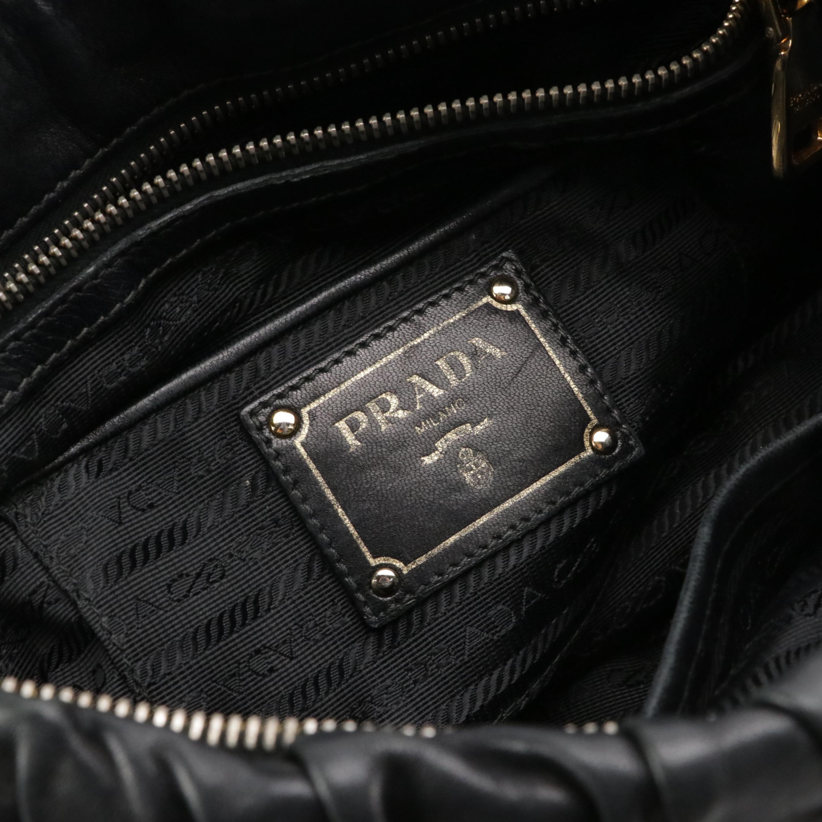 Prada Gaufre Black Nappa Leather Two-Way Bag