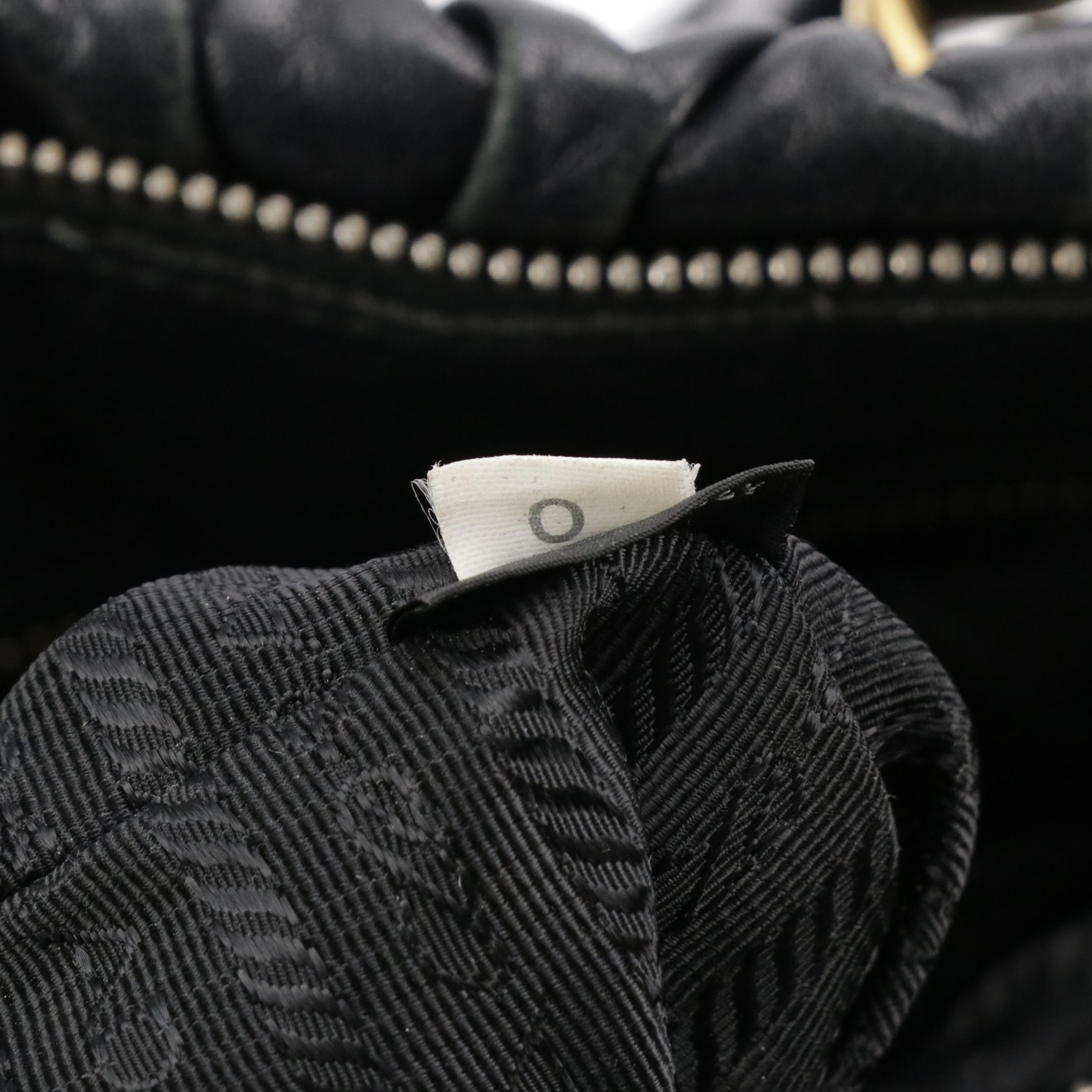 Prada Gaufre Black Nappa Leather Two-Way Bag