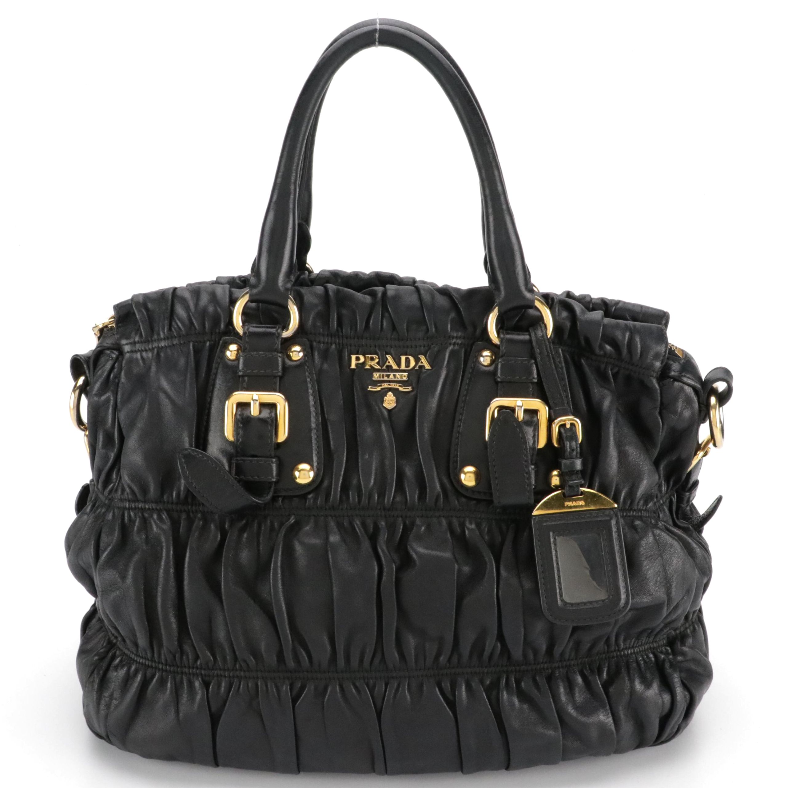 Prada Gaufre Black Nappa Leather Two-Way Bag
