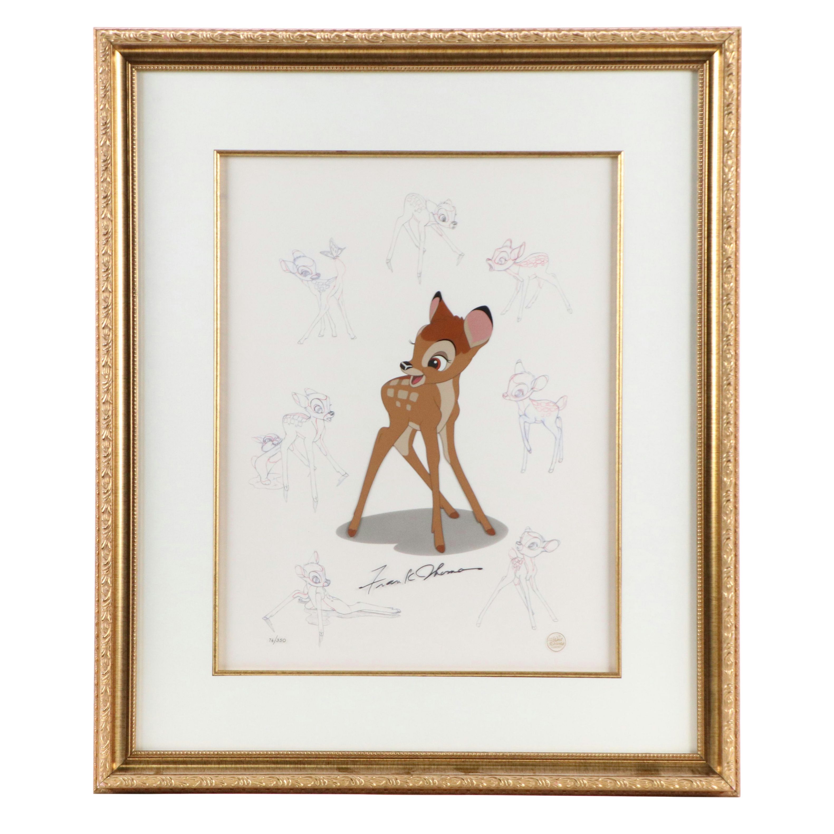 Disney Sericel "Bambi" Signed by Frank Thomas, 1995