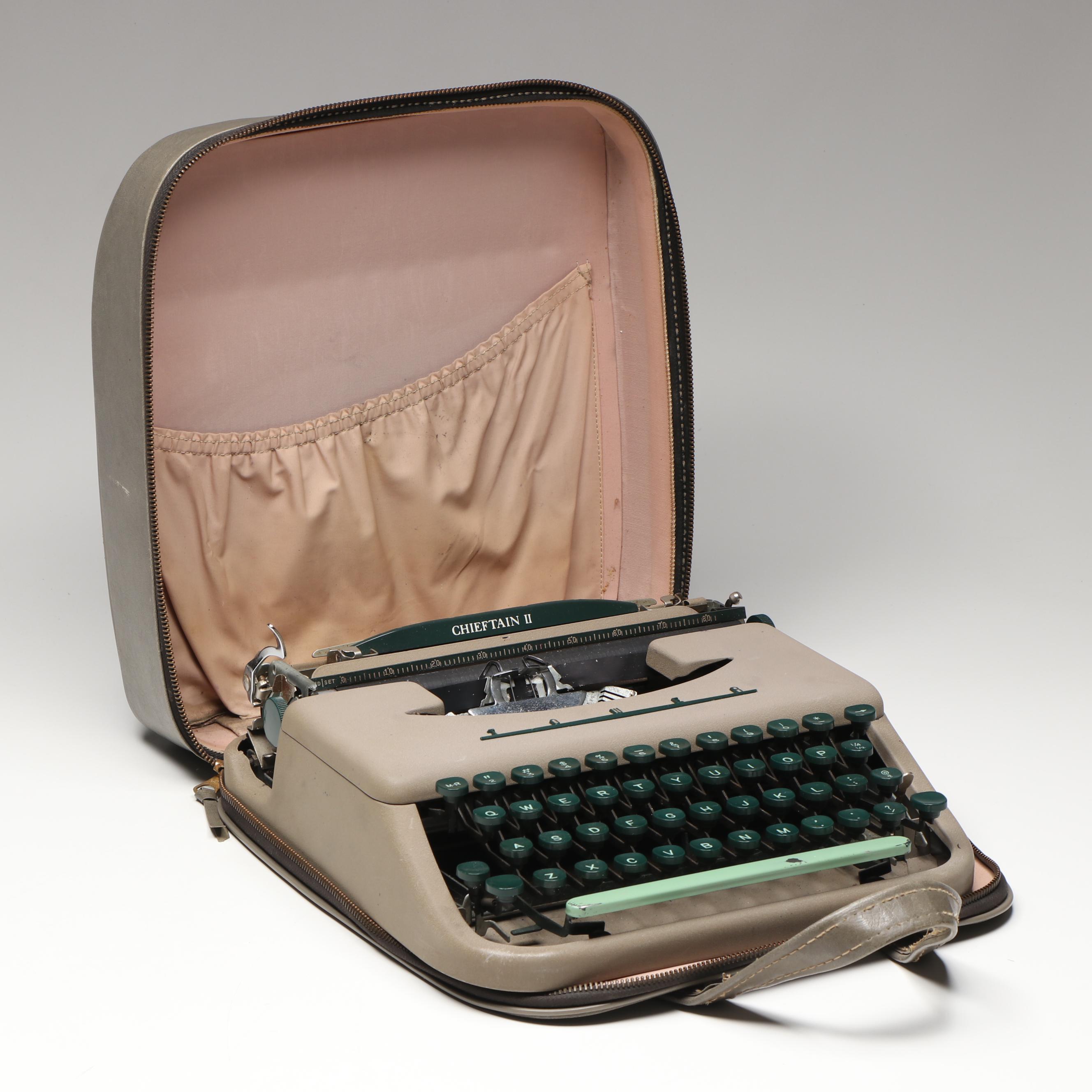 Tower Chieftan II Typewriter with Carrying Case, Mid-20th C.