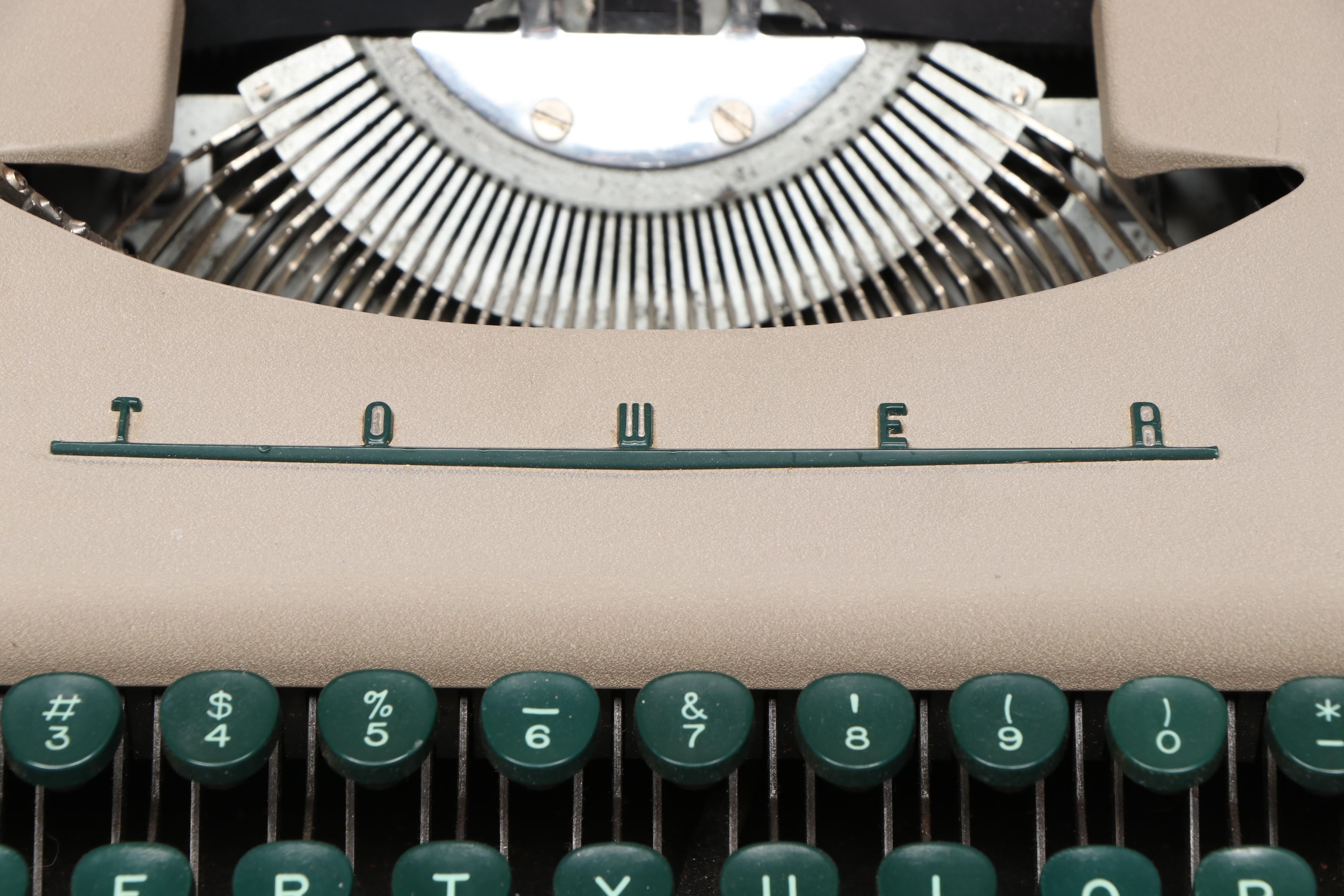 Tower Chieftan II Typewriter with Carrying Case, Mid-20th C.