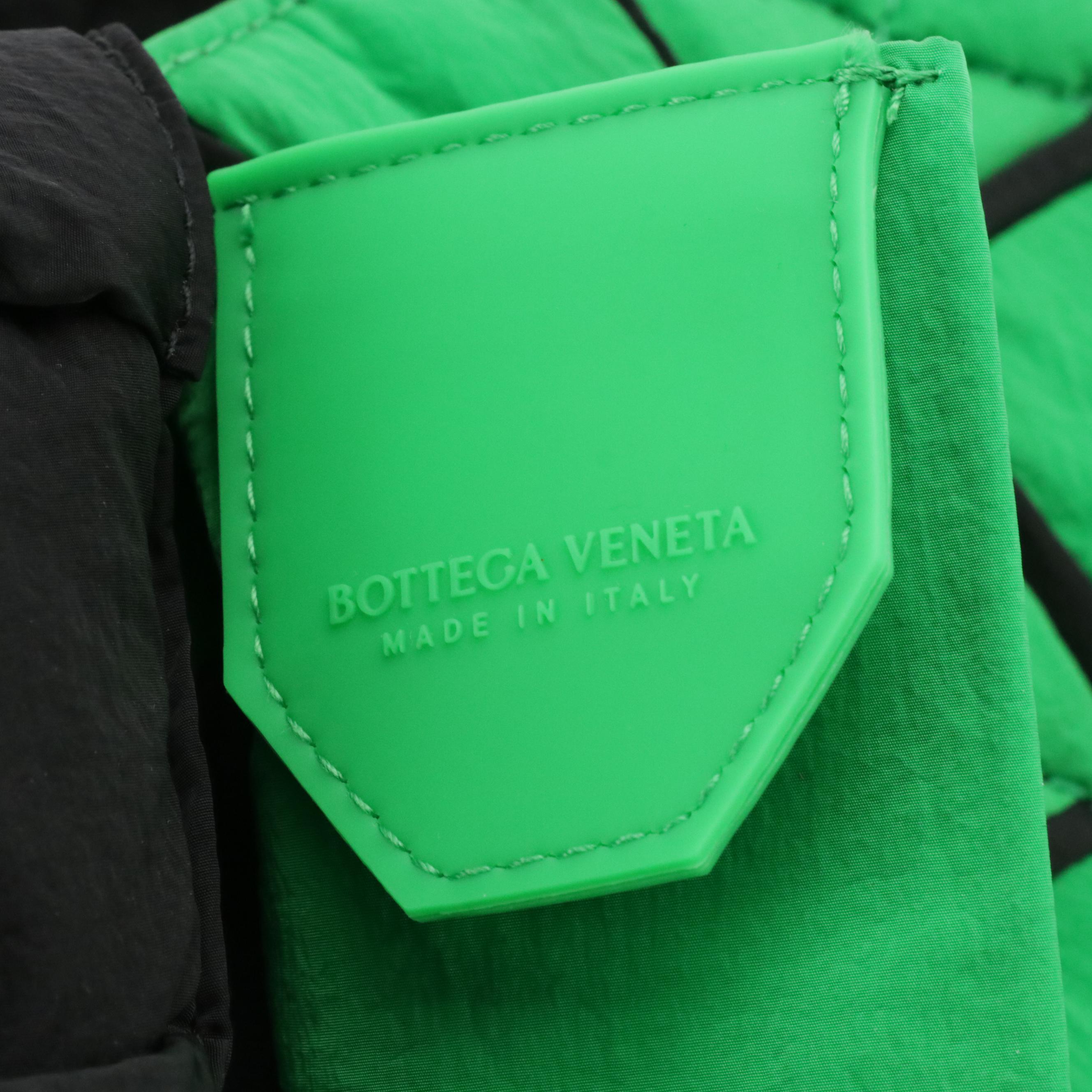 Bottega Veneta Mini Padded Tech Cassette Belt/Sling Bag in Black Intreccio Nylon