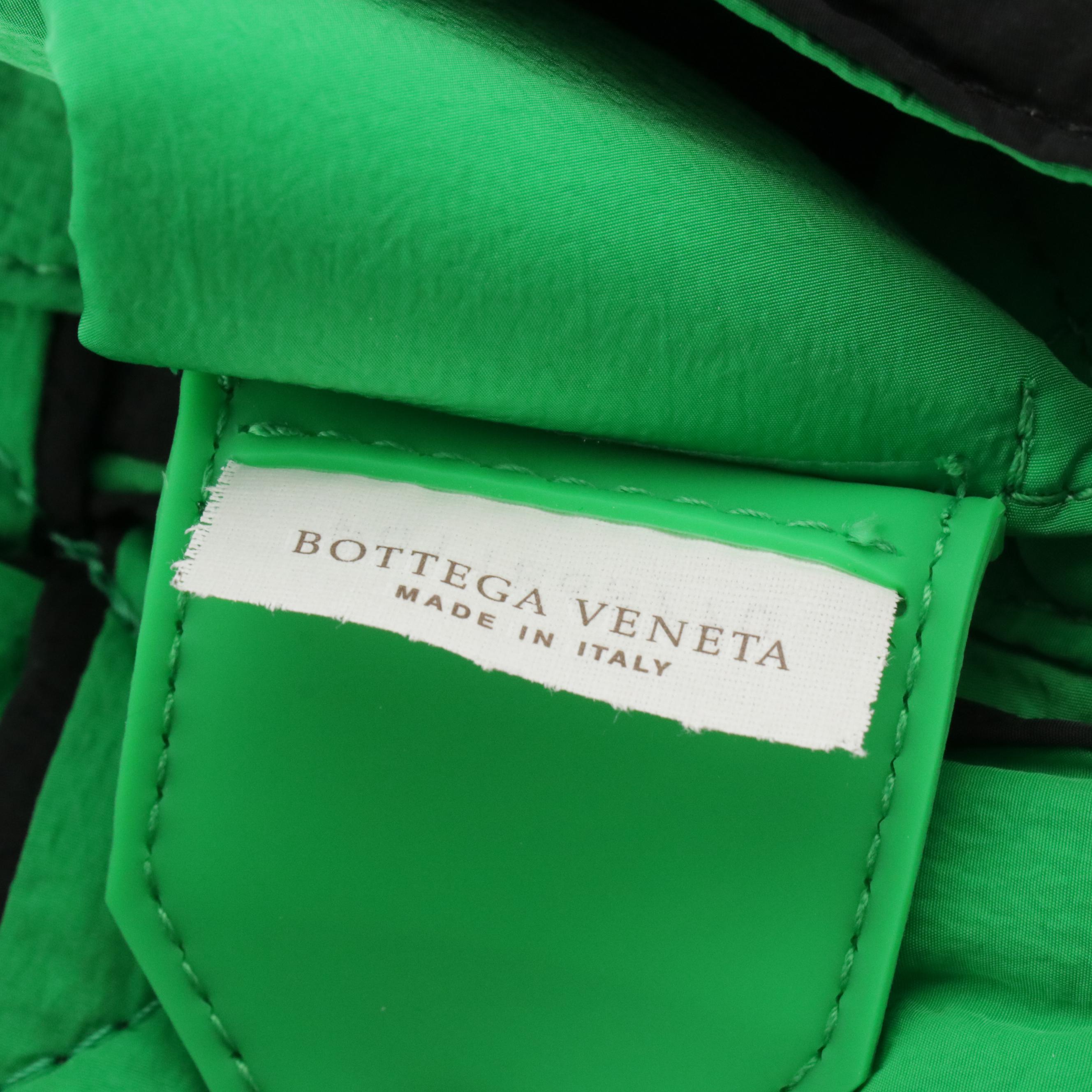 Bottega Veneta Mini Padded Tech Cassette Belt/Sling Bag in Black Intreccio Nylon