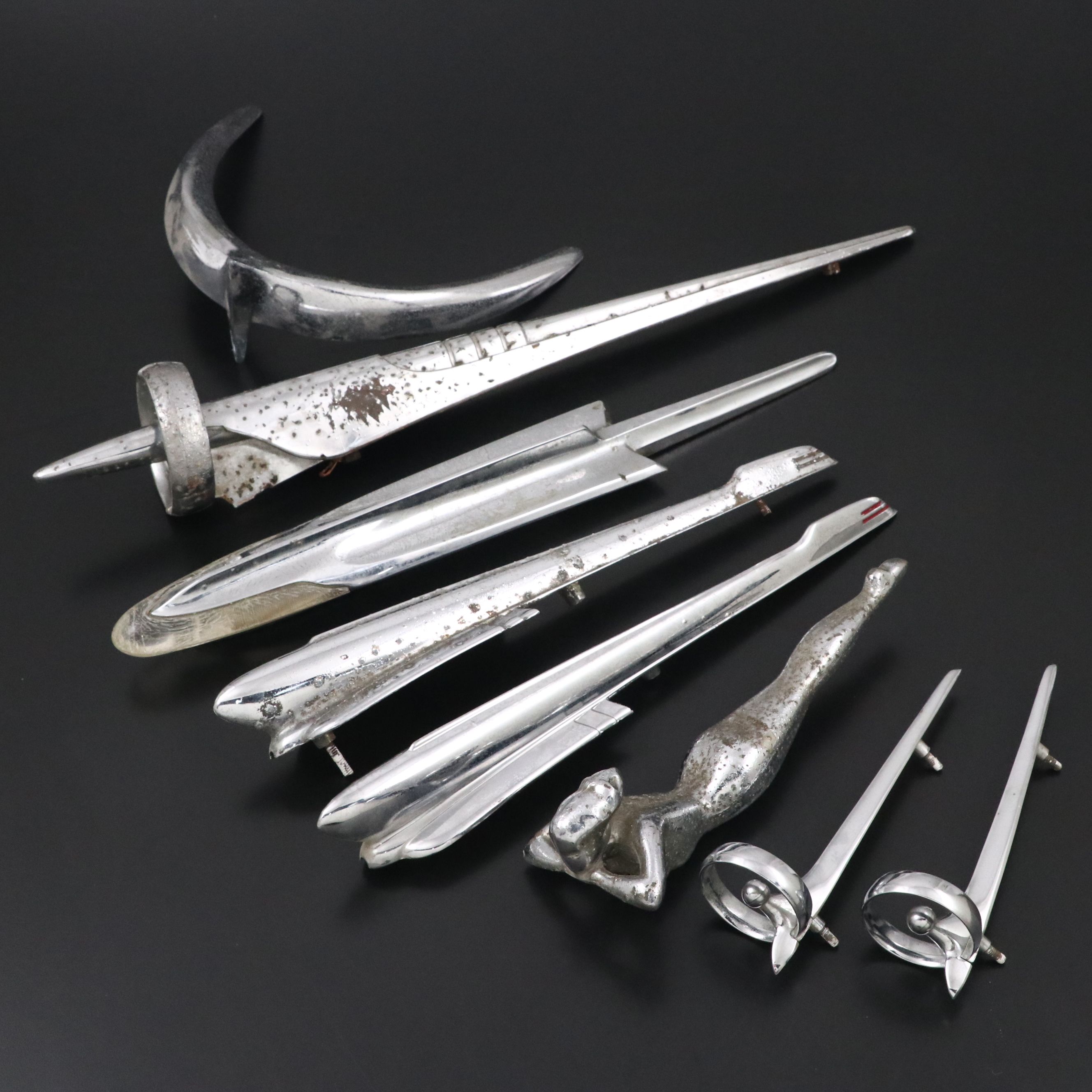 Chevrolet, Cadillac and Other Metal Hood Ornaments, Late 1940s