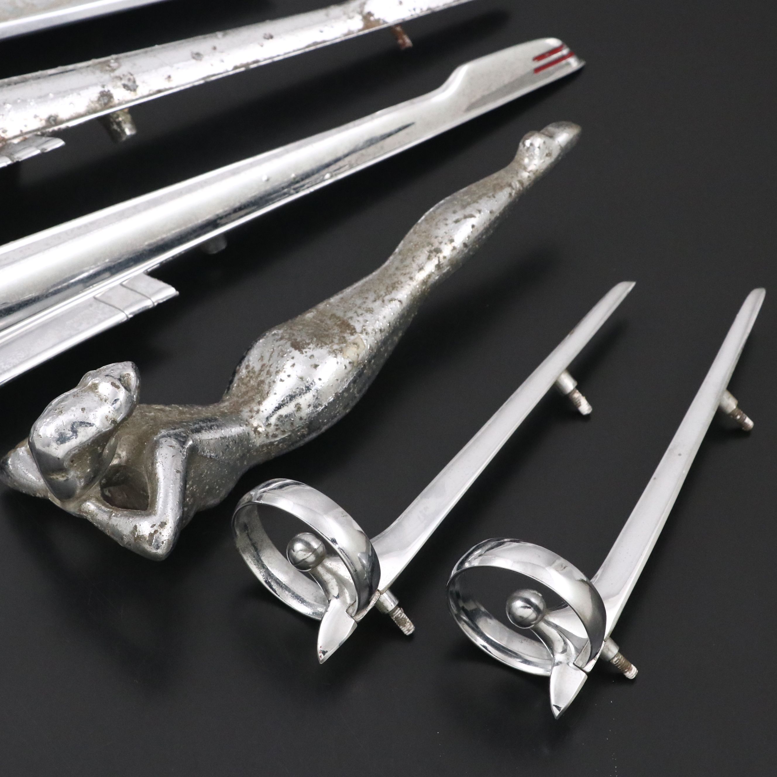Chevrolet, Cadillac and Other Metal Hood Ornaments, Late 1940s