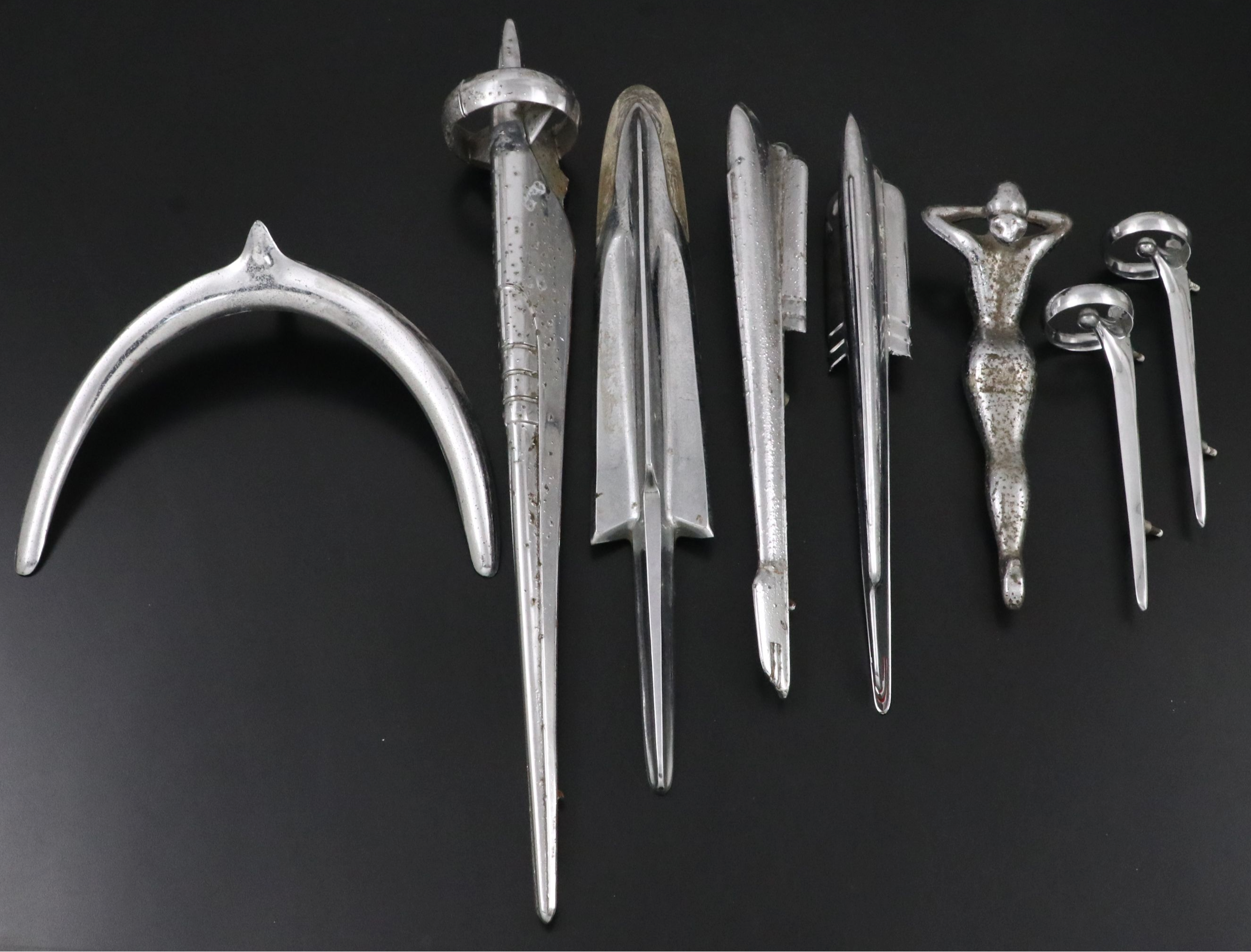 Chevrolet, Cadillac and Other Metal Hood Ornaments, Late 1940s