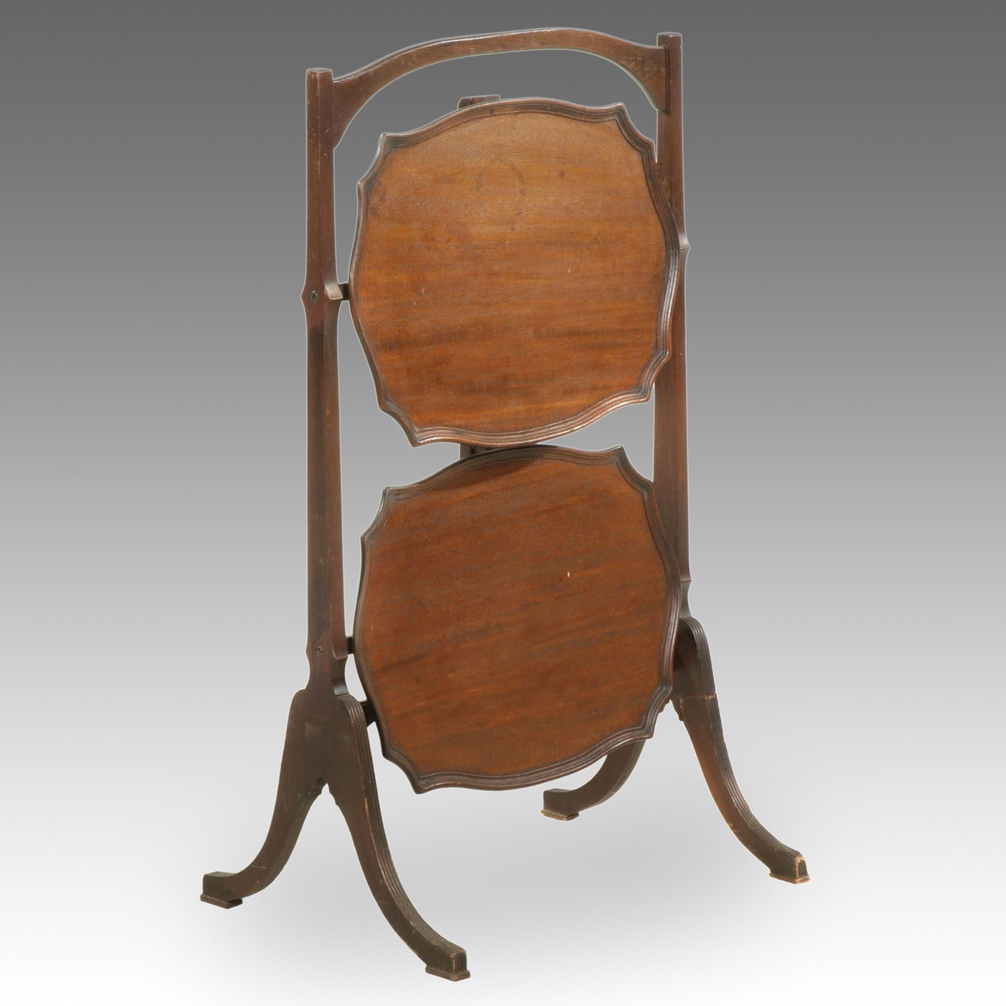 Regency Style Mahogany Two Tier Folding Cake Stand, Early to Mid-20th Century