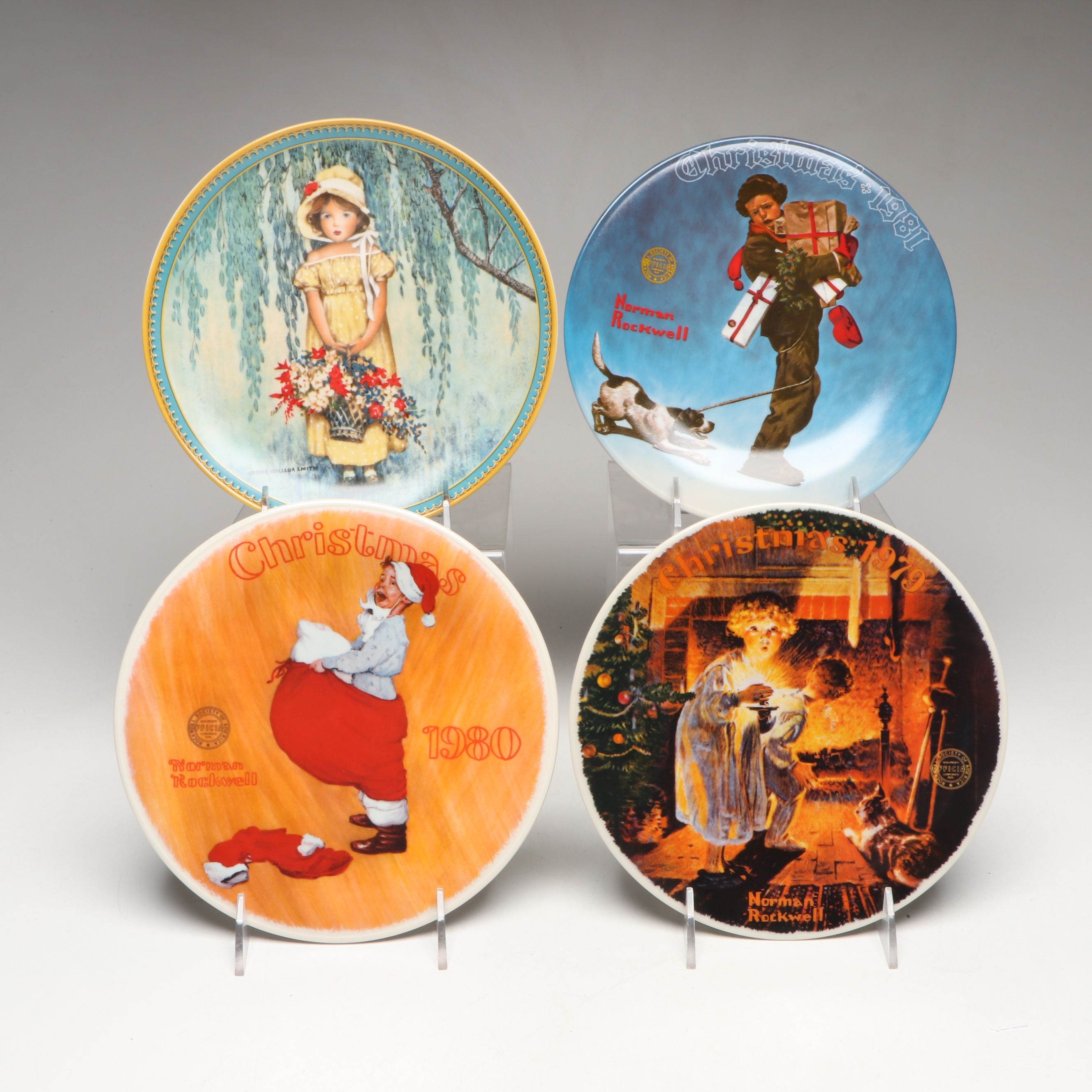 Knowles Plates After Norman Rockwell with Other Collectors Plates