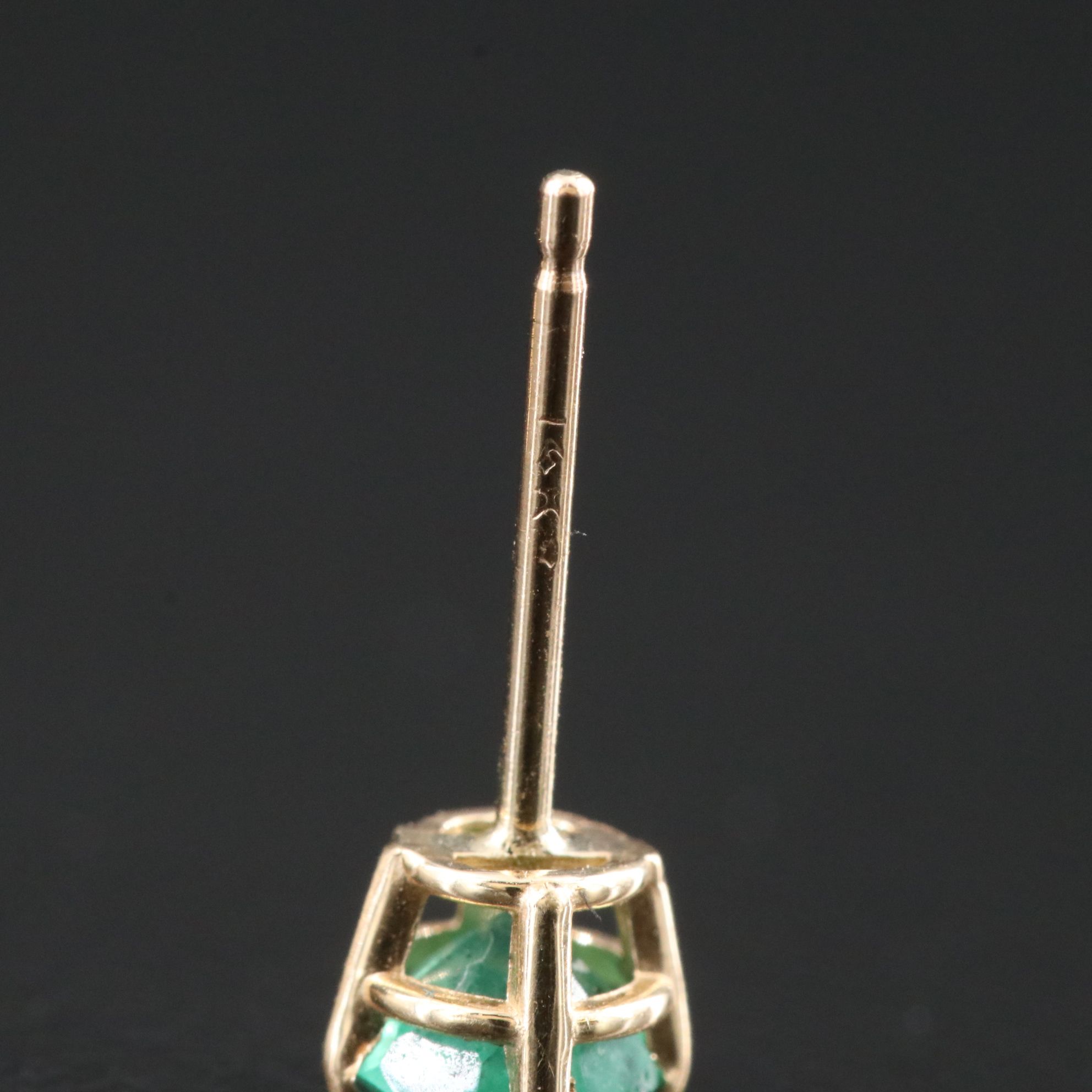14K Emerald Stud Earrings
