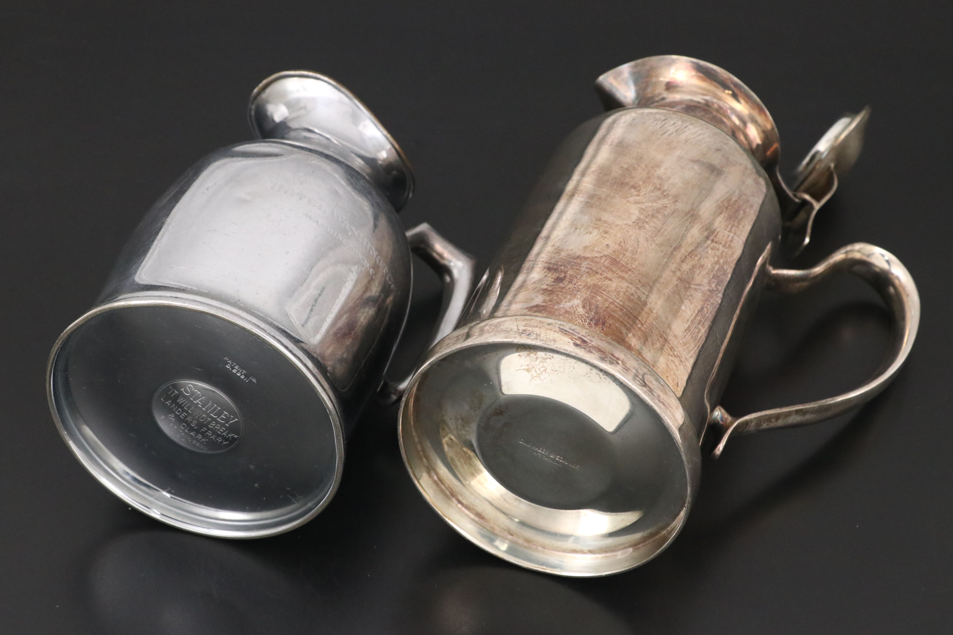 Stanley Hotel Washington Pitcher with Mirrored Tray and Silver Plate Serveware