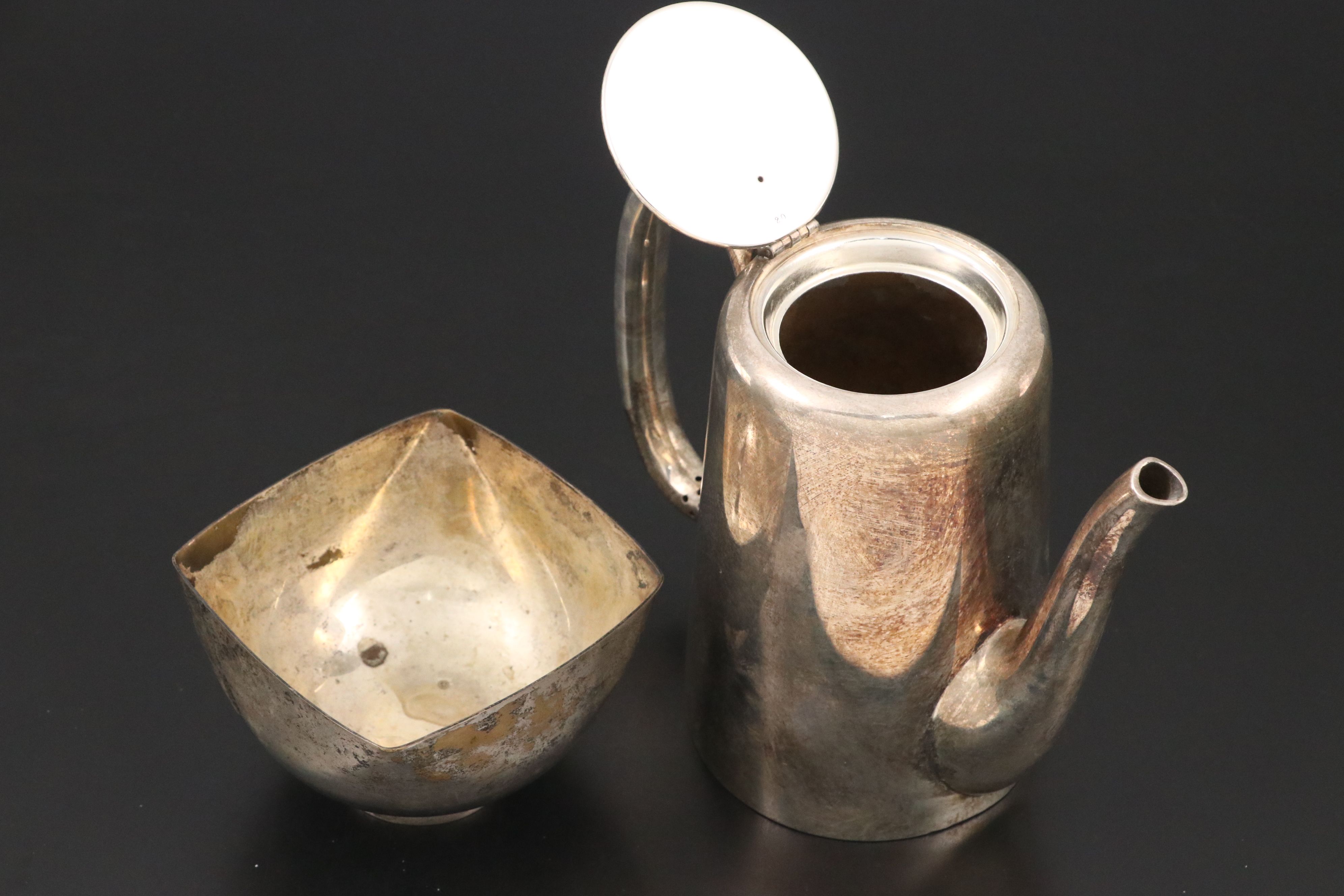 Stanley Hotel Washington Pitcher with Mirrored Tray and Silver Plate Serveware