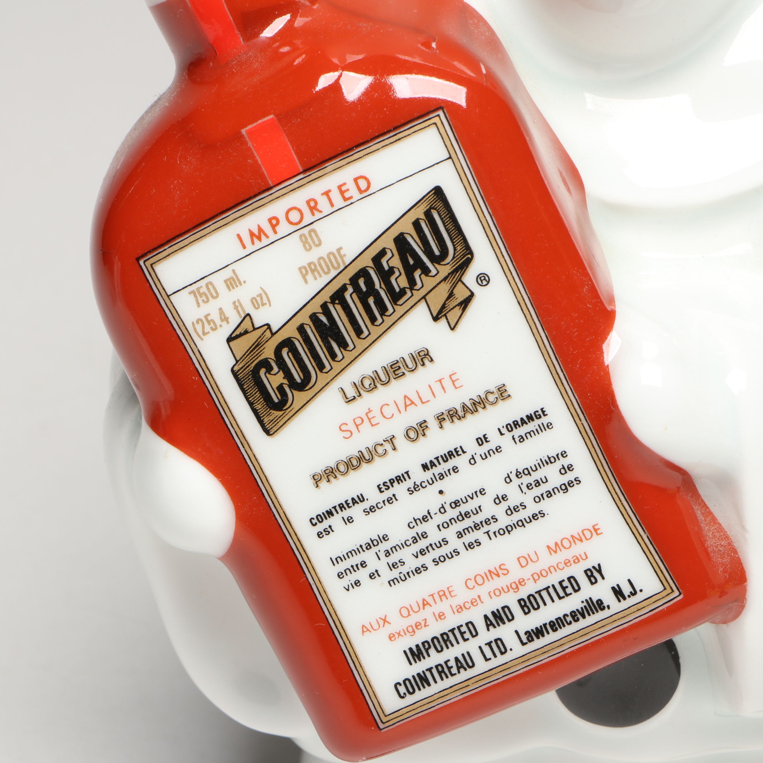 Limoges Cointreau Pierrot and Boston Warehouse Figural Ceramic Decanters