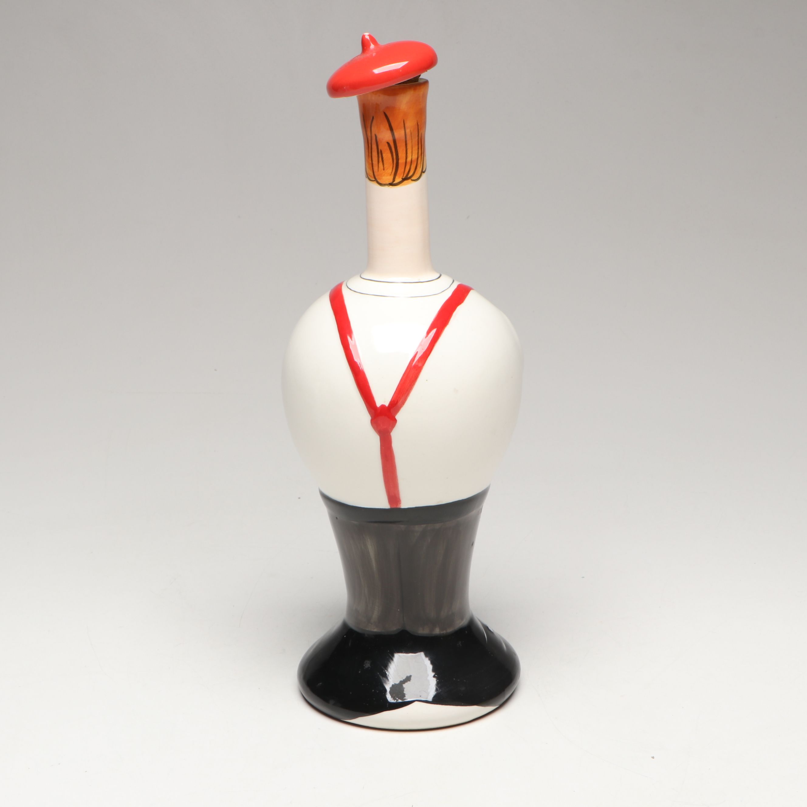 Limoges Cointreau Pierrot and Boston Warehouse Figural Ceramic Decanters