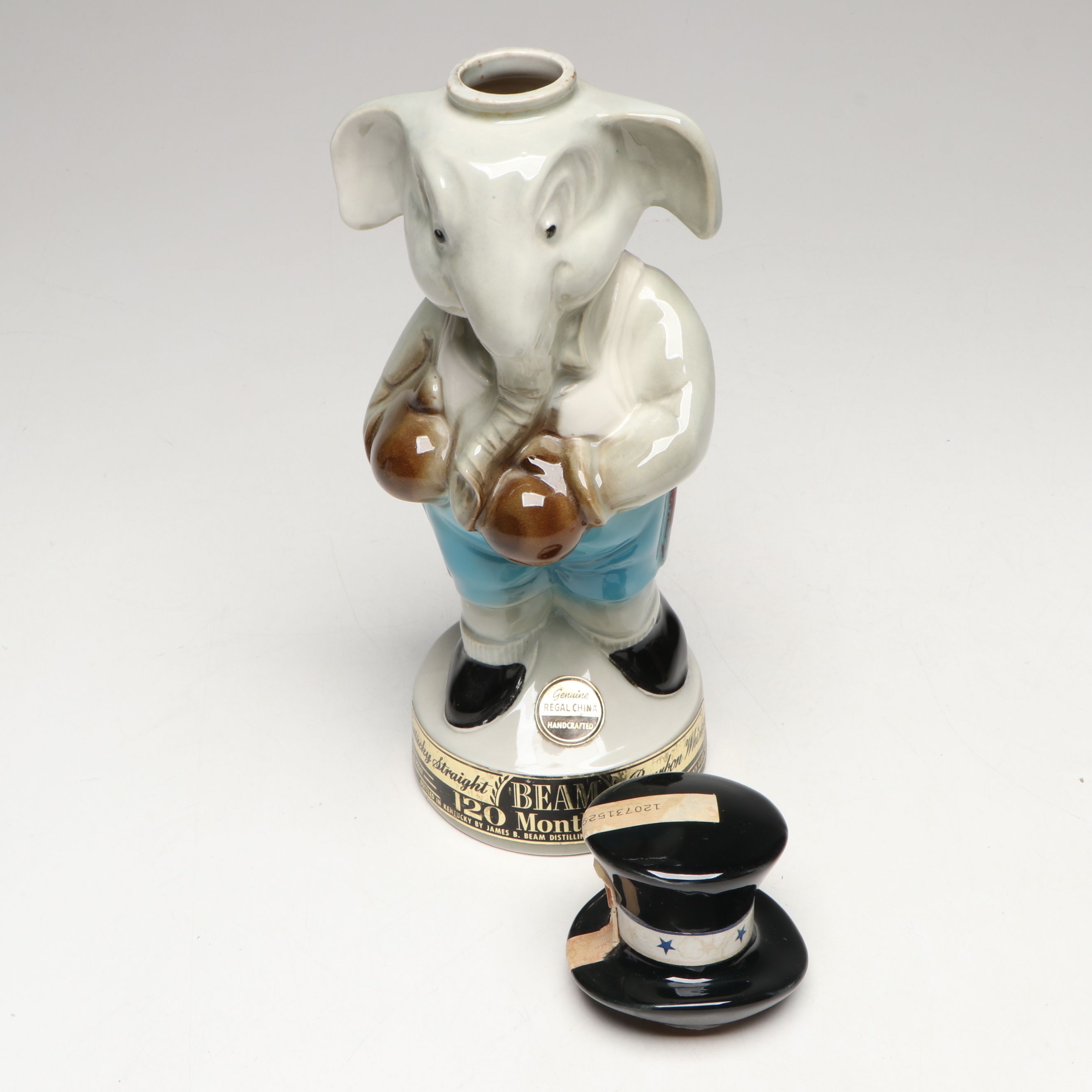 Jim Beam American Political Mascots Figural Ceramic Decanters, 1960s