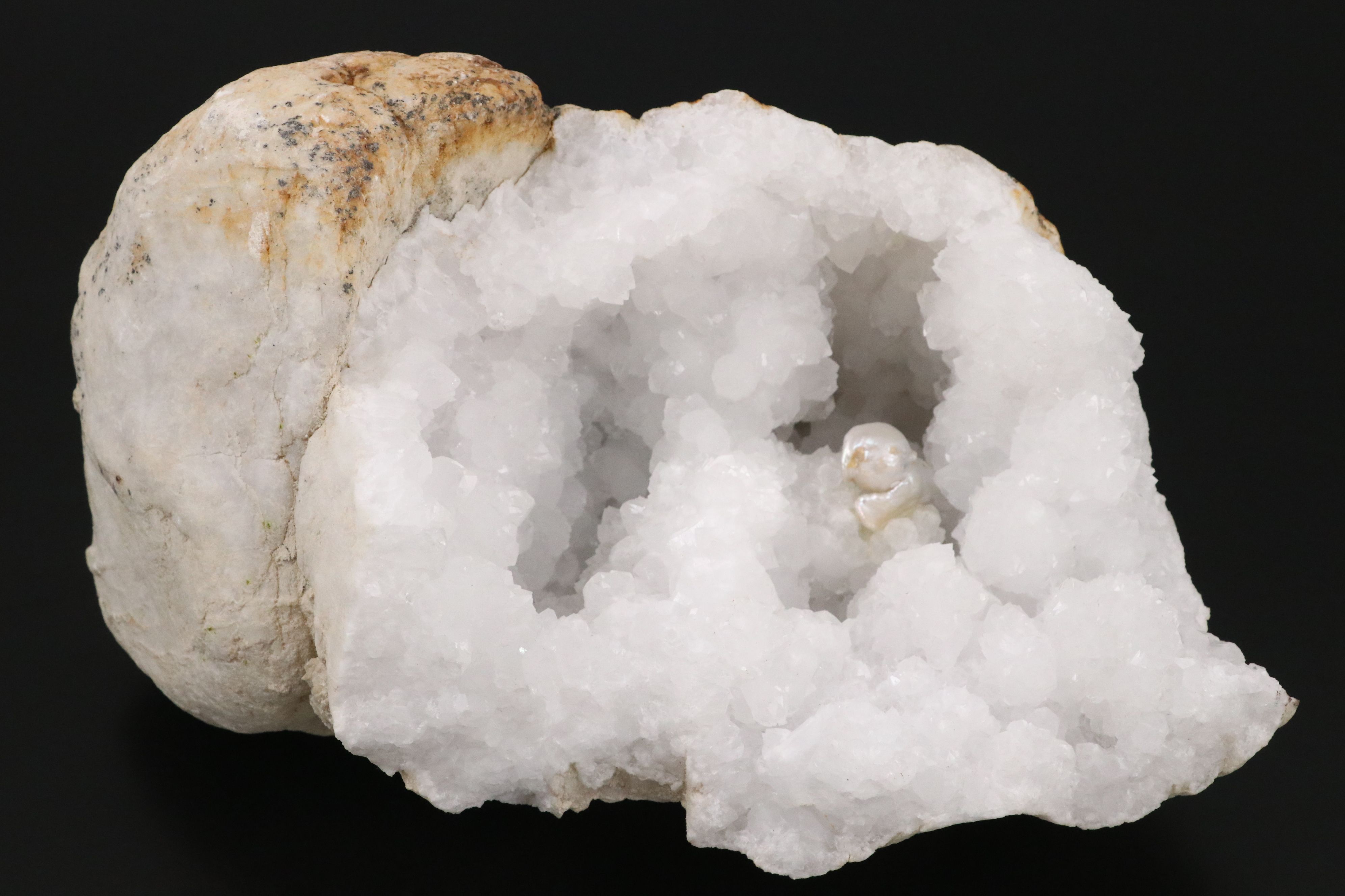 White Quartz Crystal Geode Specimen with Fragments