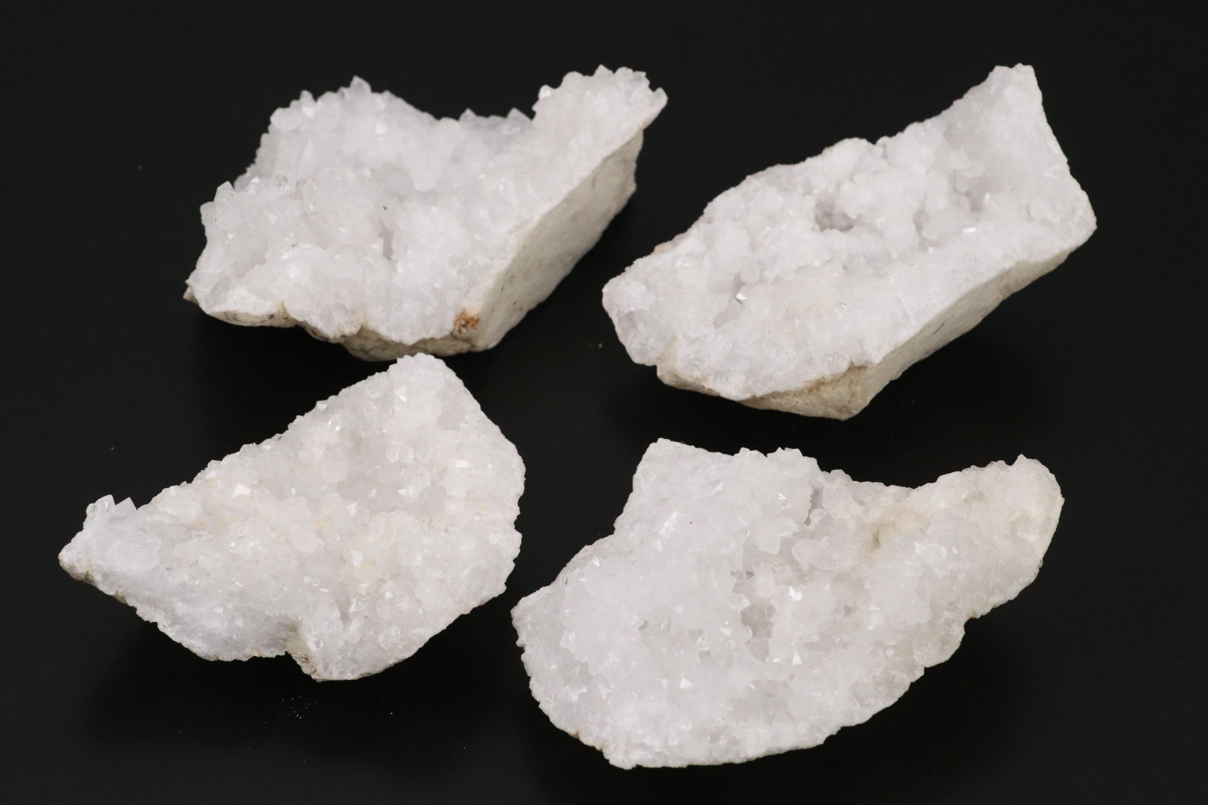 White Quartz Crystal Geode Specimen with Fragments