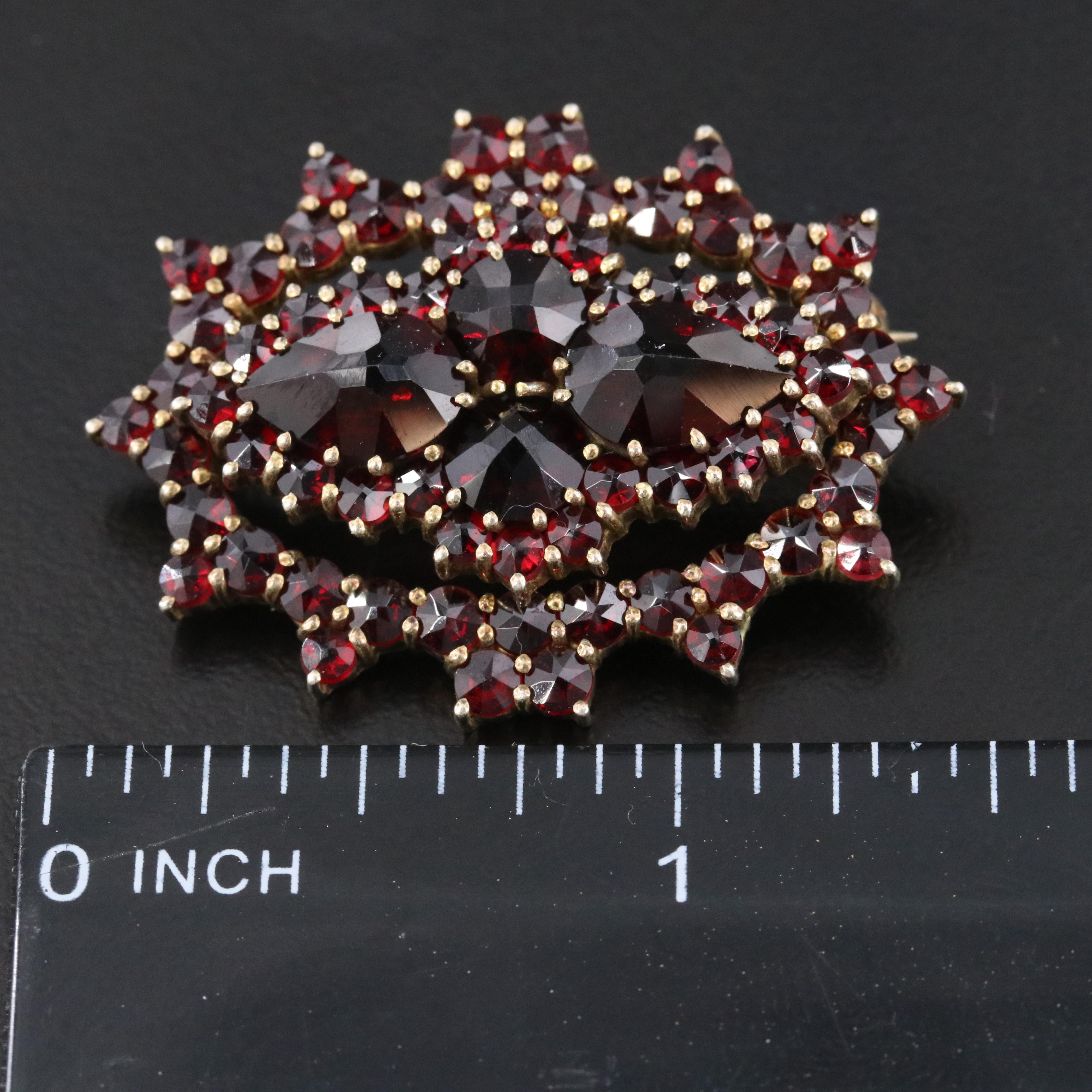 Sterling Garnet Brooch