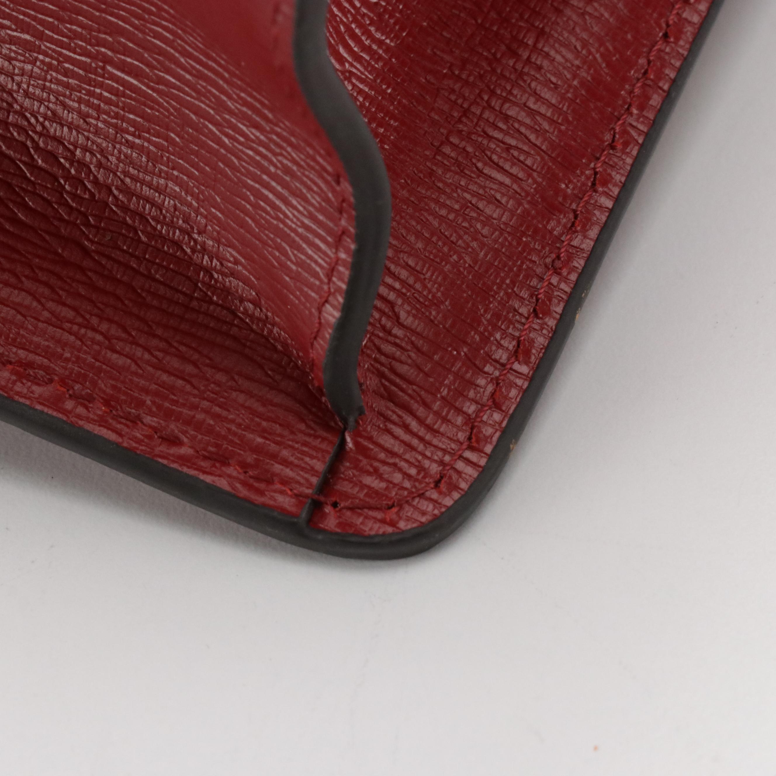 Gucci Medium Sylvie Crossbody in Gold GG & Leaves Printed Red Textured Leather