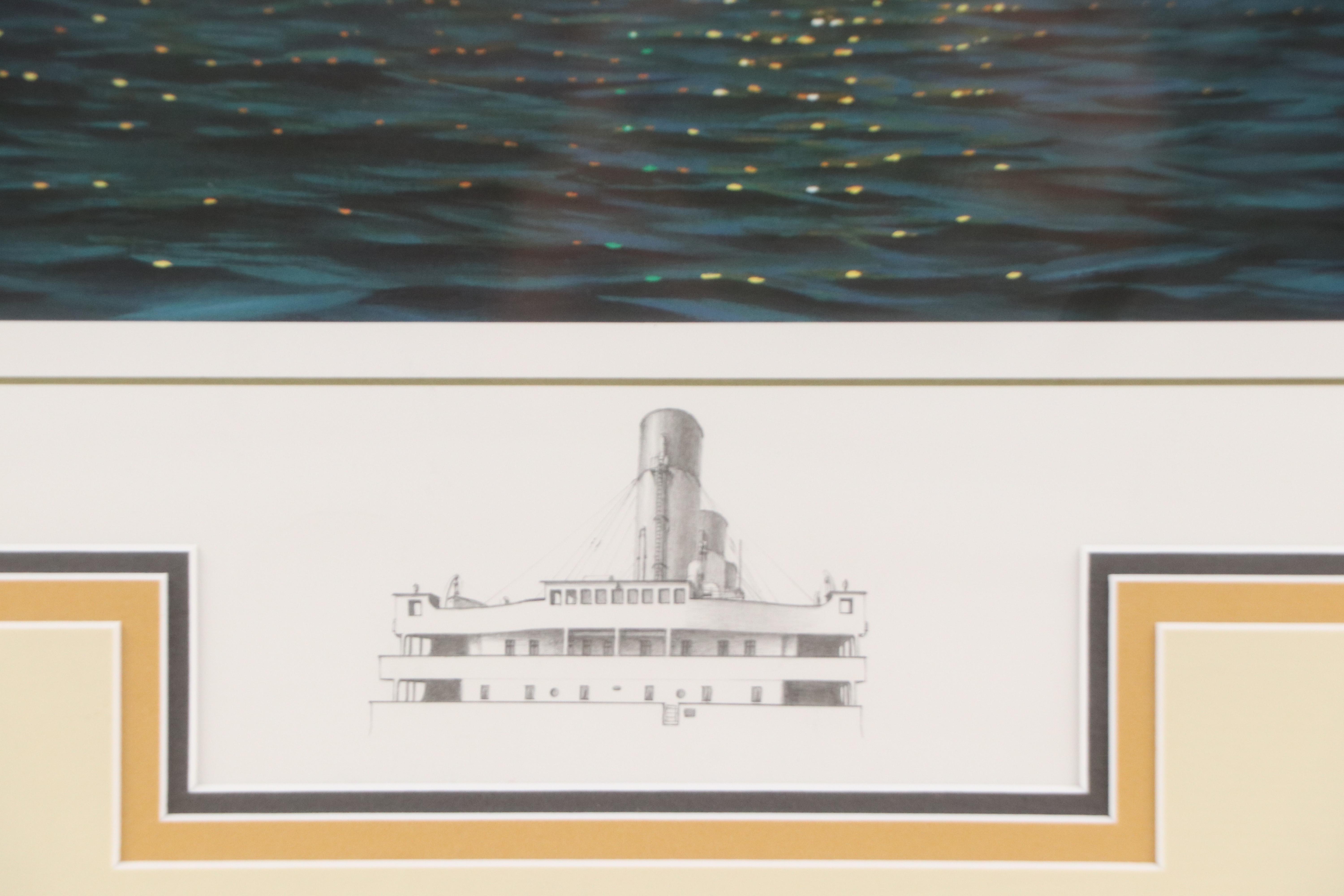 Titanic Survivor Signed Ken Marschall Offset Lithograph "Au Revoir to the..."
