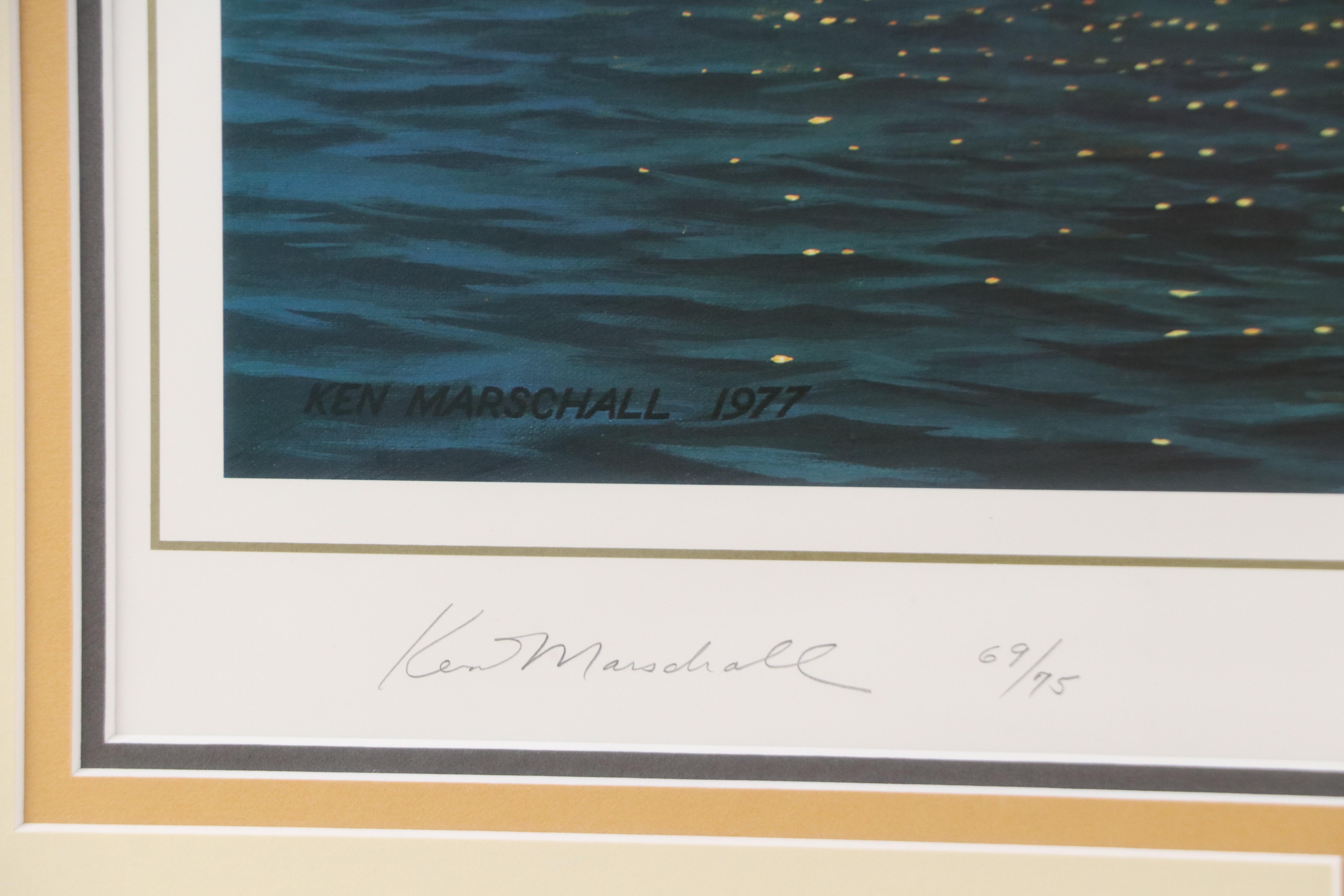 Titanic Survivor Signed Ken Marschall Offset Lithograph "Au Revoir to the..."