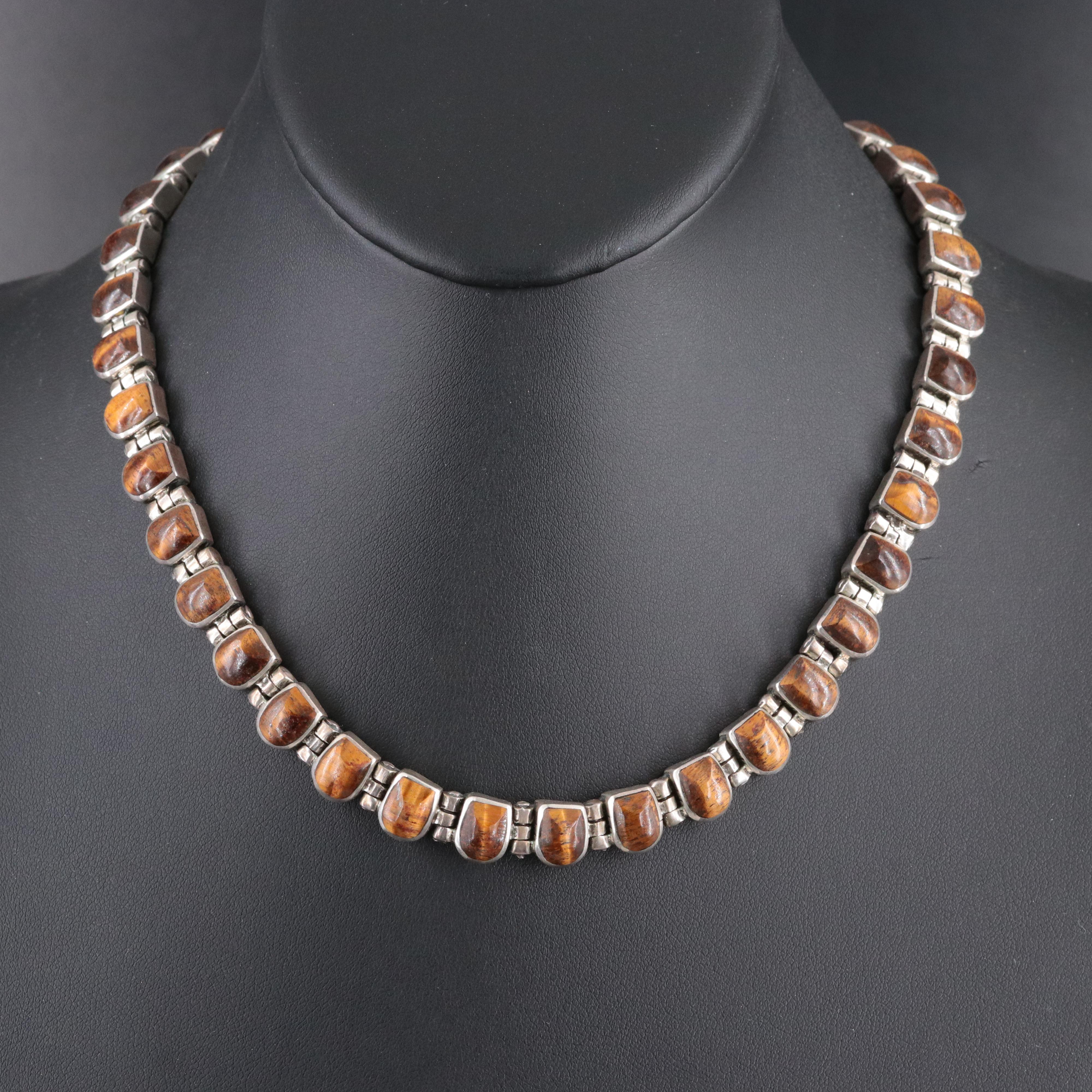 Mexican Sterling Tiger's Eye Jewelry Set