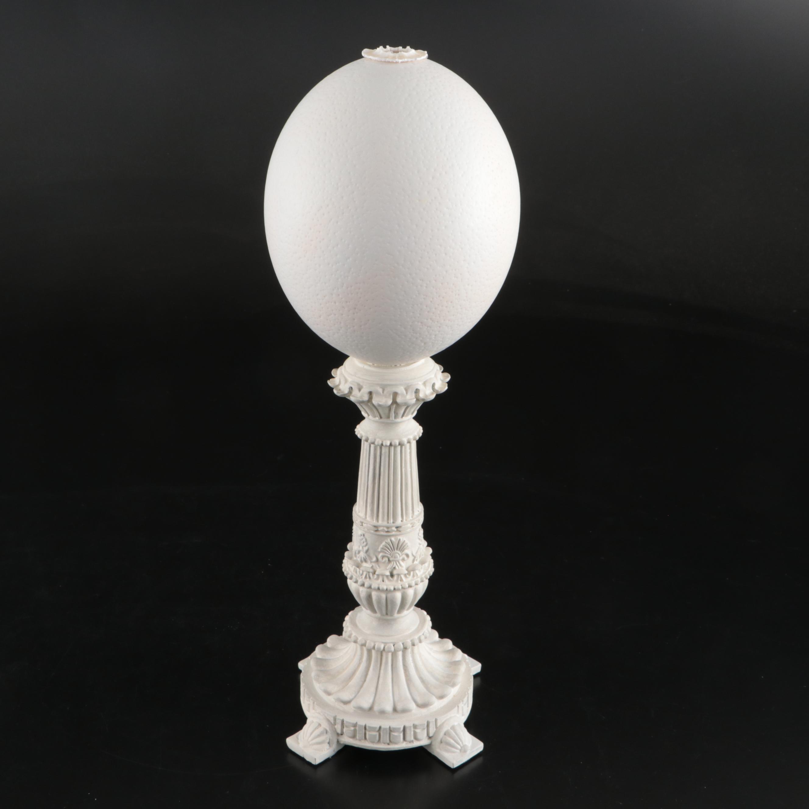 Spanish and Other Ceramic Ostrich Egg Sculptural Décor