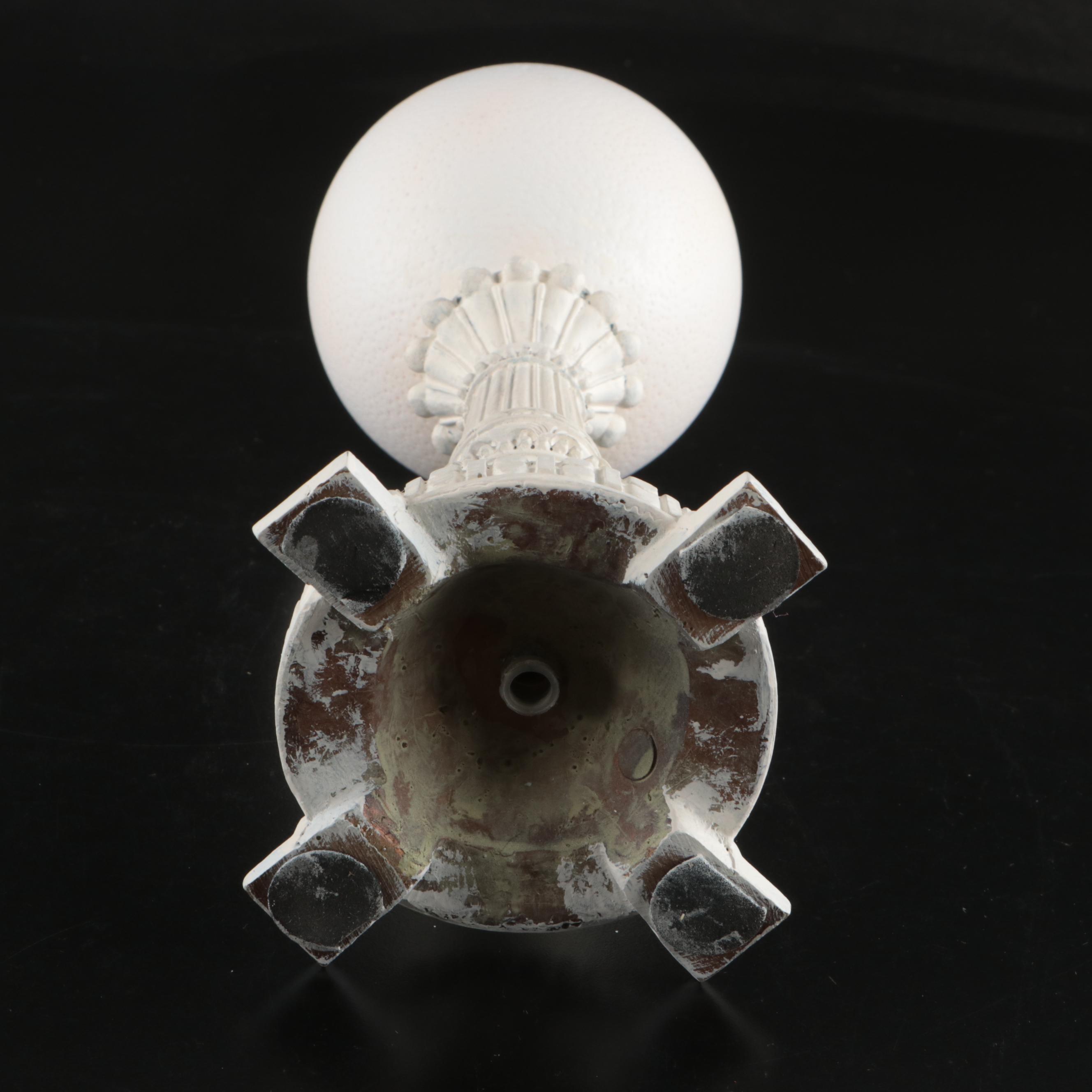 Spanish and Other Ceramic Ostrich Egg Sculptural Décor