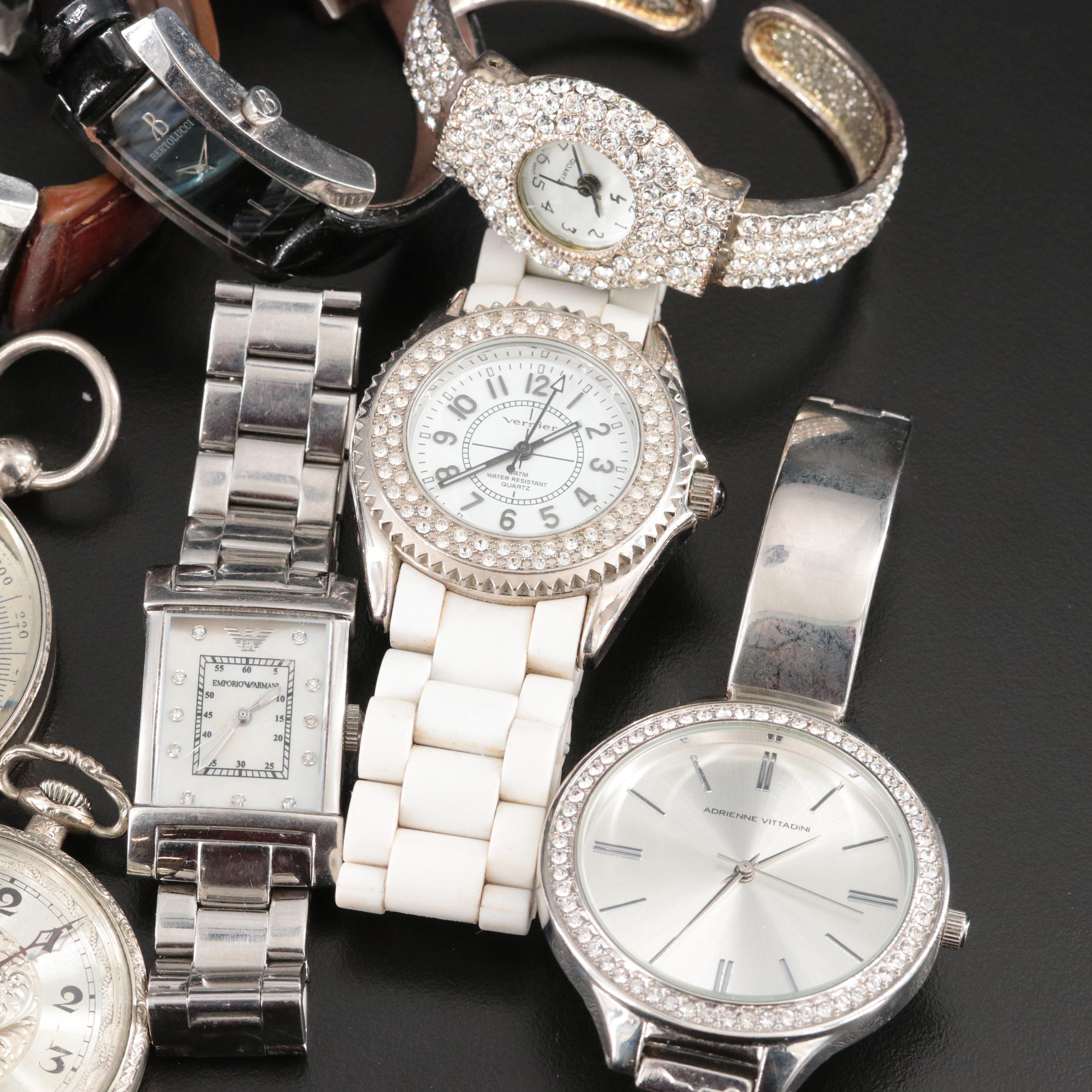 Collection of Dress Watches, Gold Filled Pocket Watch and French WWII Compass