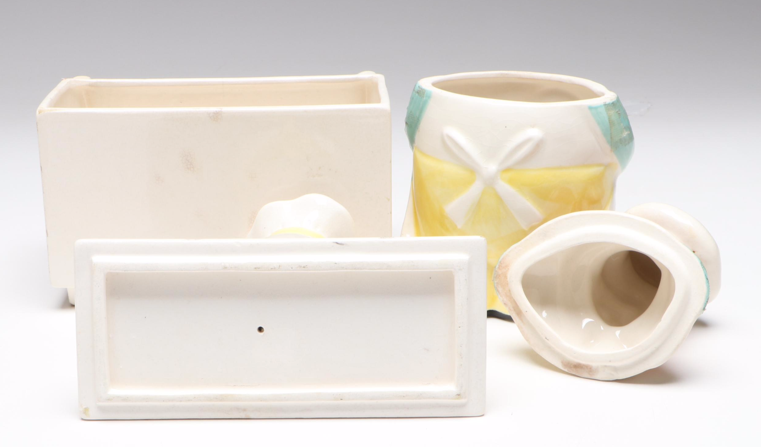 Japanese Ceramic Chefs and Enesco Elf Jars, Mid-20th Century