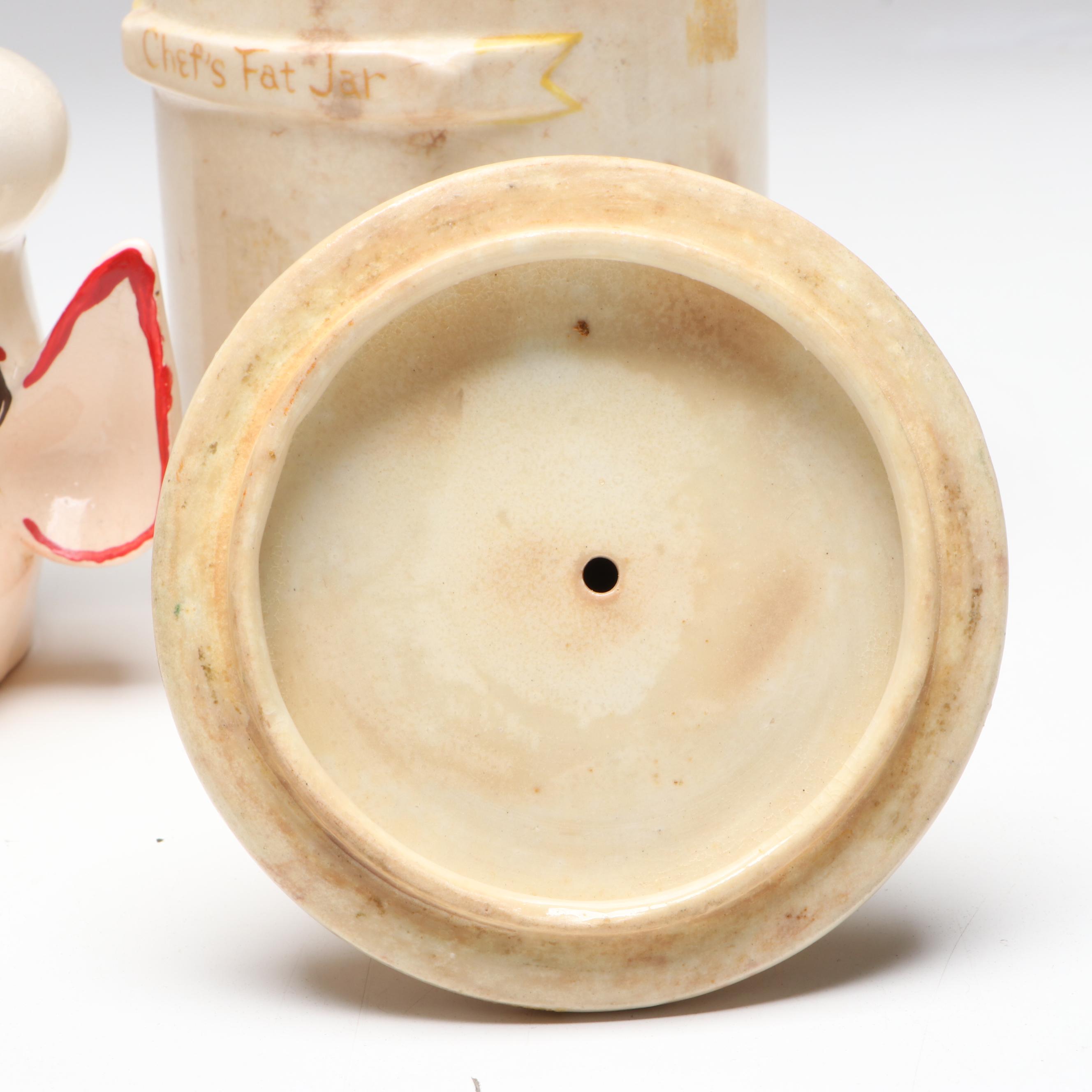 Japanese Ceramic Chefs and Enesco Elf Jars, Mid-20th Century